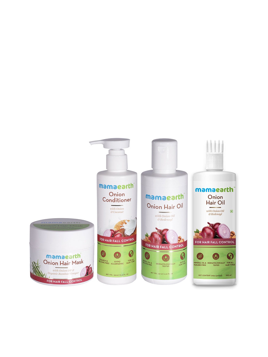 

Mamaearth Onion Hair Fall Control Bath & Body Gift Set, White
