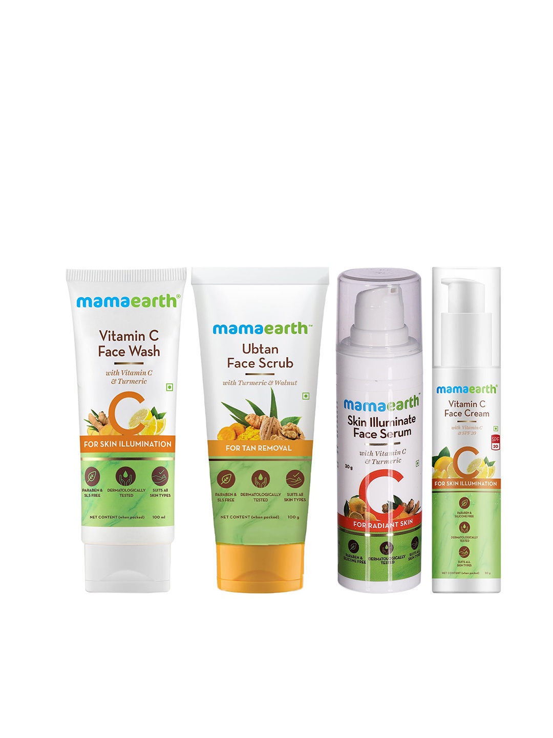 

Mamaearth Unisex Set of Face Wash, Face Cream, Scrub & Serum, White