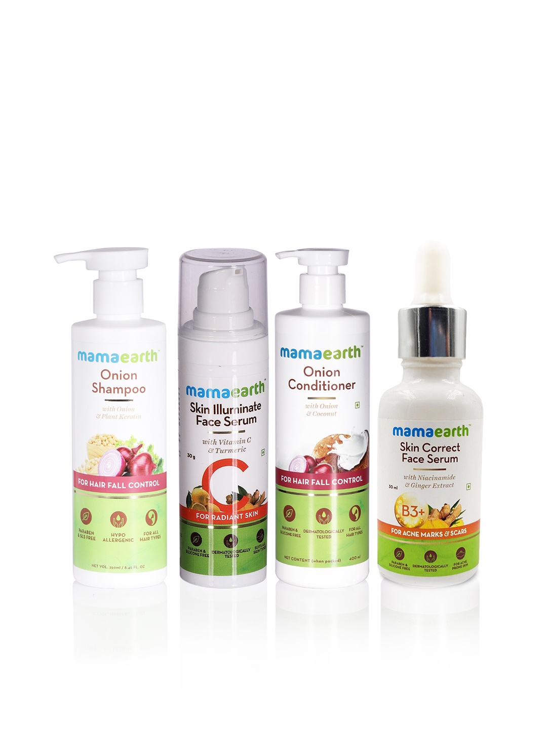 

Mamaearth Unisex Set of 2 Face Serums, Shampoo & Conditioner, White