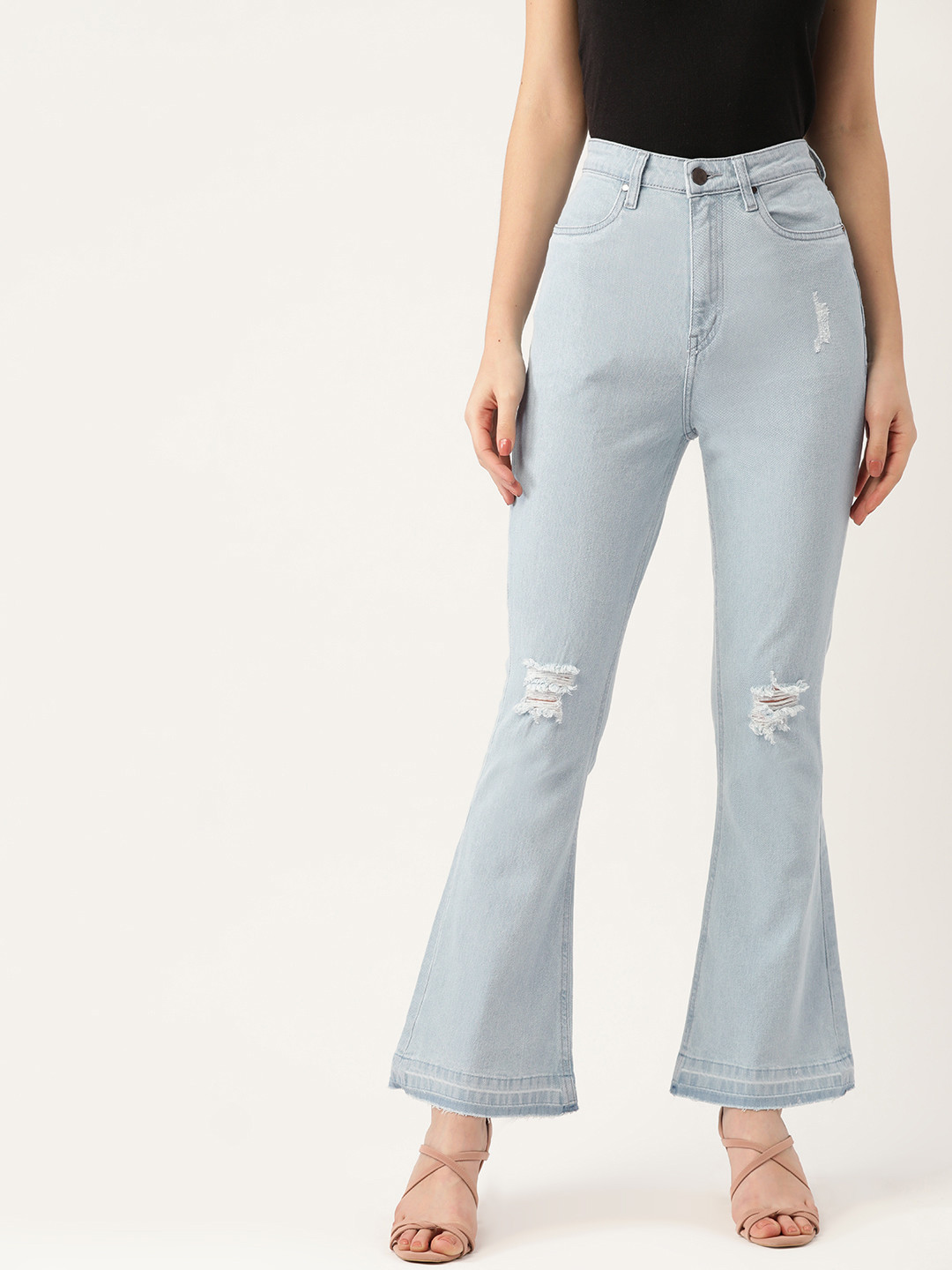 

DressBerry Women Blue Bootcut High-Rise Mildly Distressed Stretchable Jeans