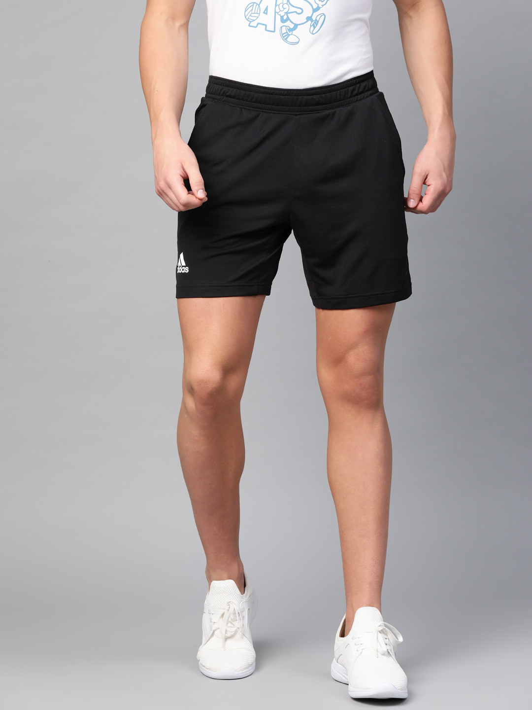 

ADIDAS Men Black Solid Regular Fit Heat. RDY Tennis Shorts