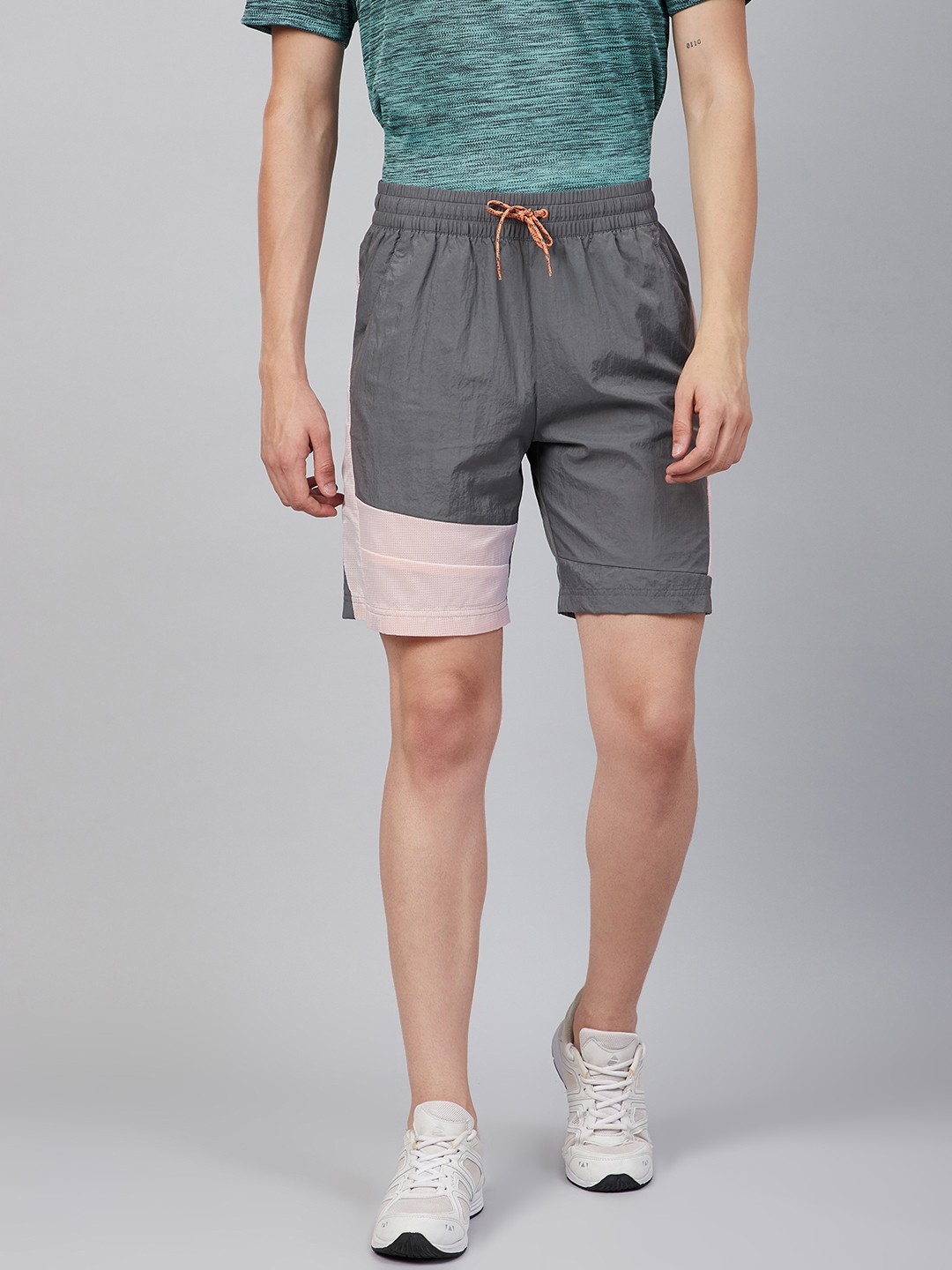

ADIDAS Men Grey & Pink Colourblocked Regular Fit Mesp Pop Sports Sustainable Shorts