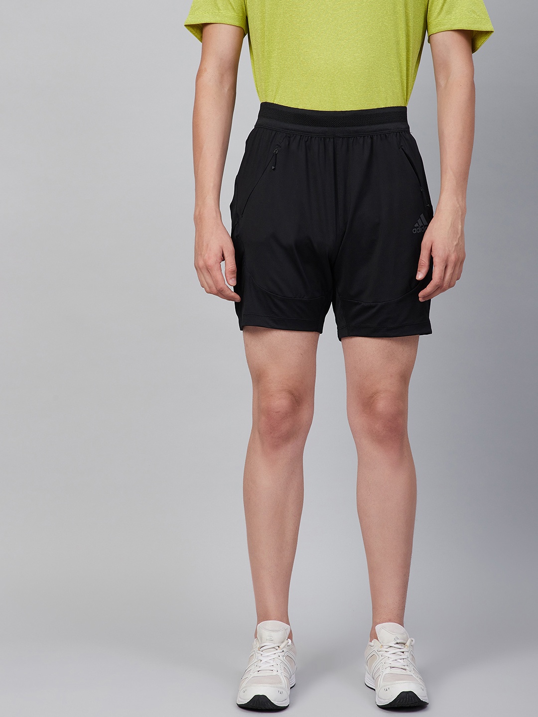 

ADIDAS Men Black Heat Ready Solid Training Sustainable Shorts