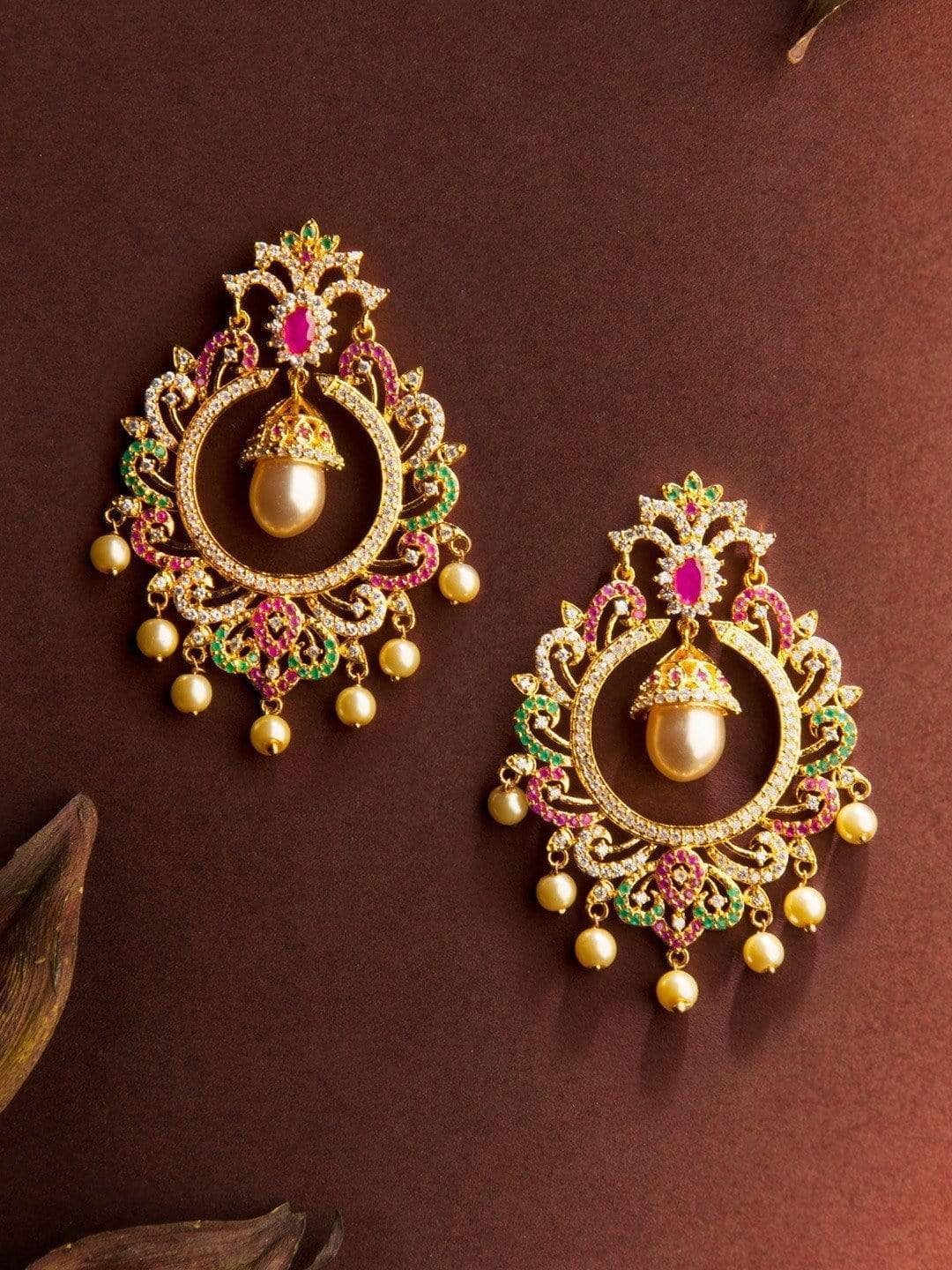 

Rubans Gold-Toned Classic Chandbalis