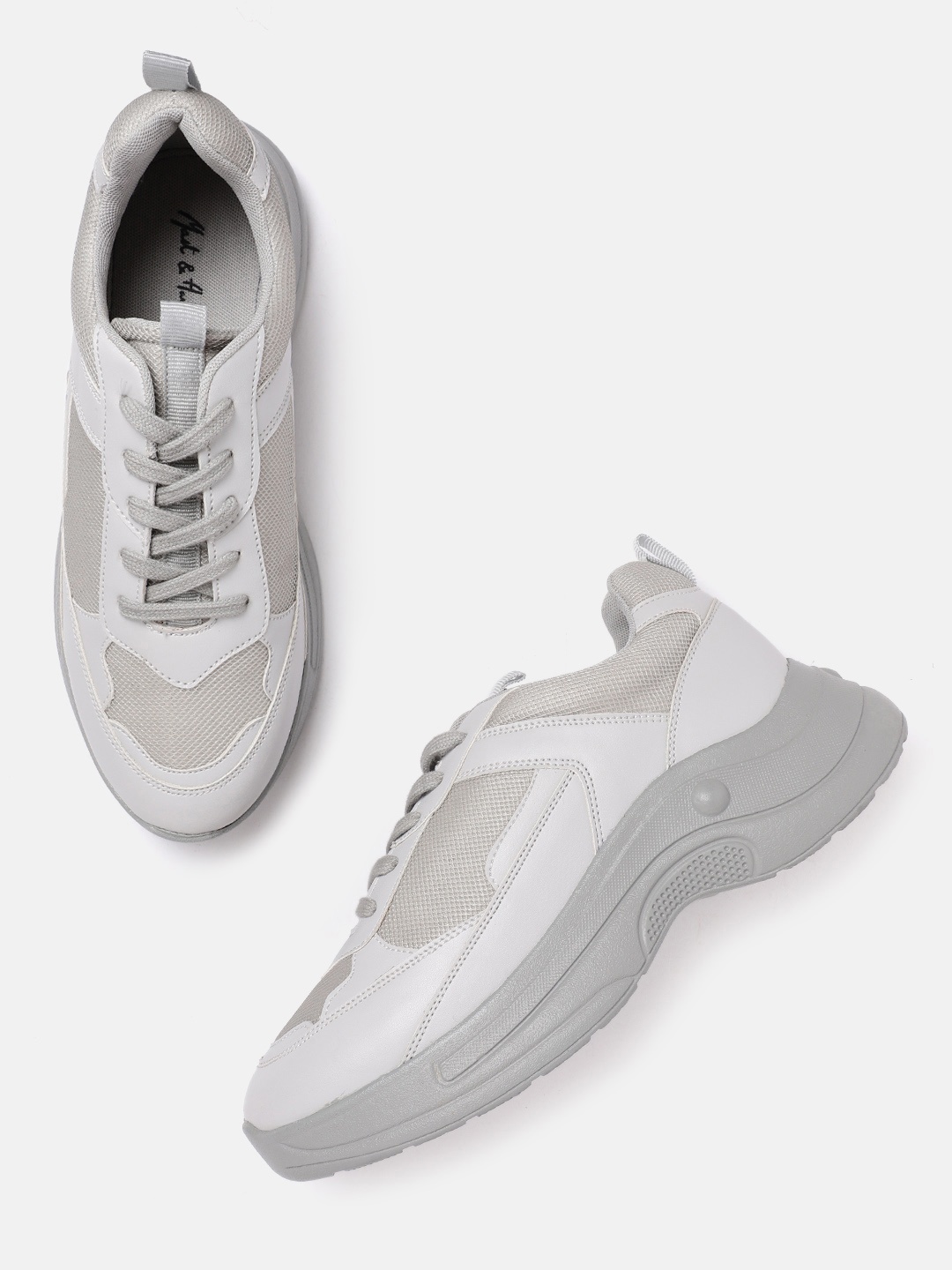 

Mast & Harbour Women Grey Colourblocked Sneakers