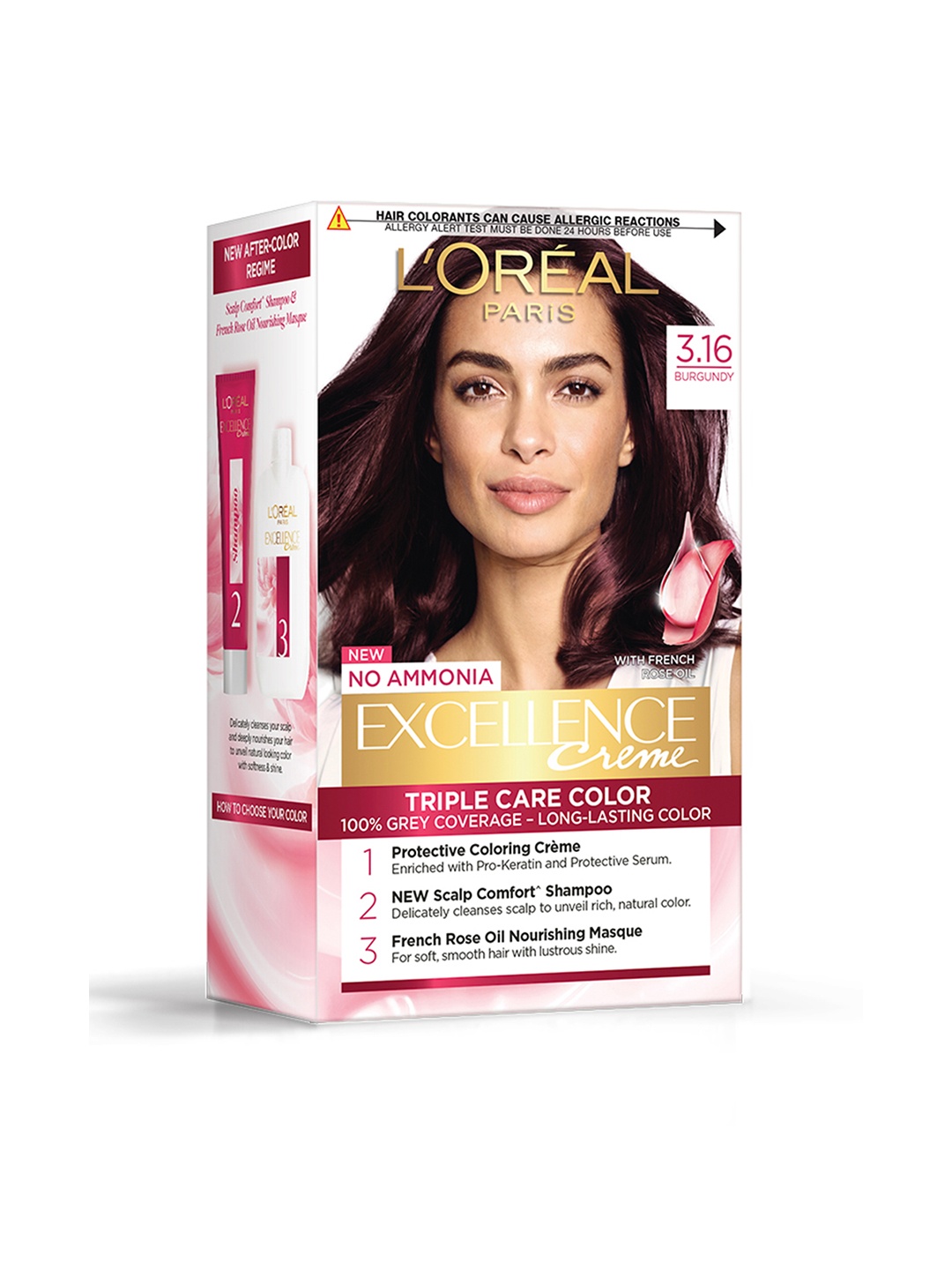 LOreal Paris Excellence Creme Triple Care Hair Color 72 ml+100g - Burgundy 3.16