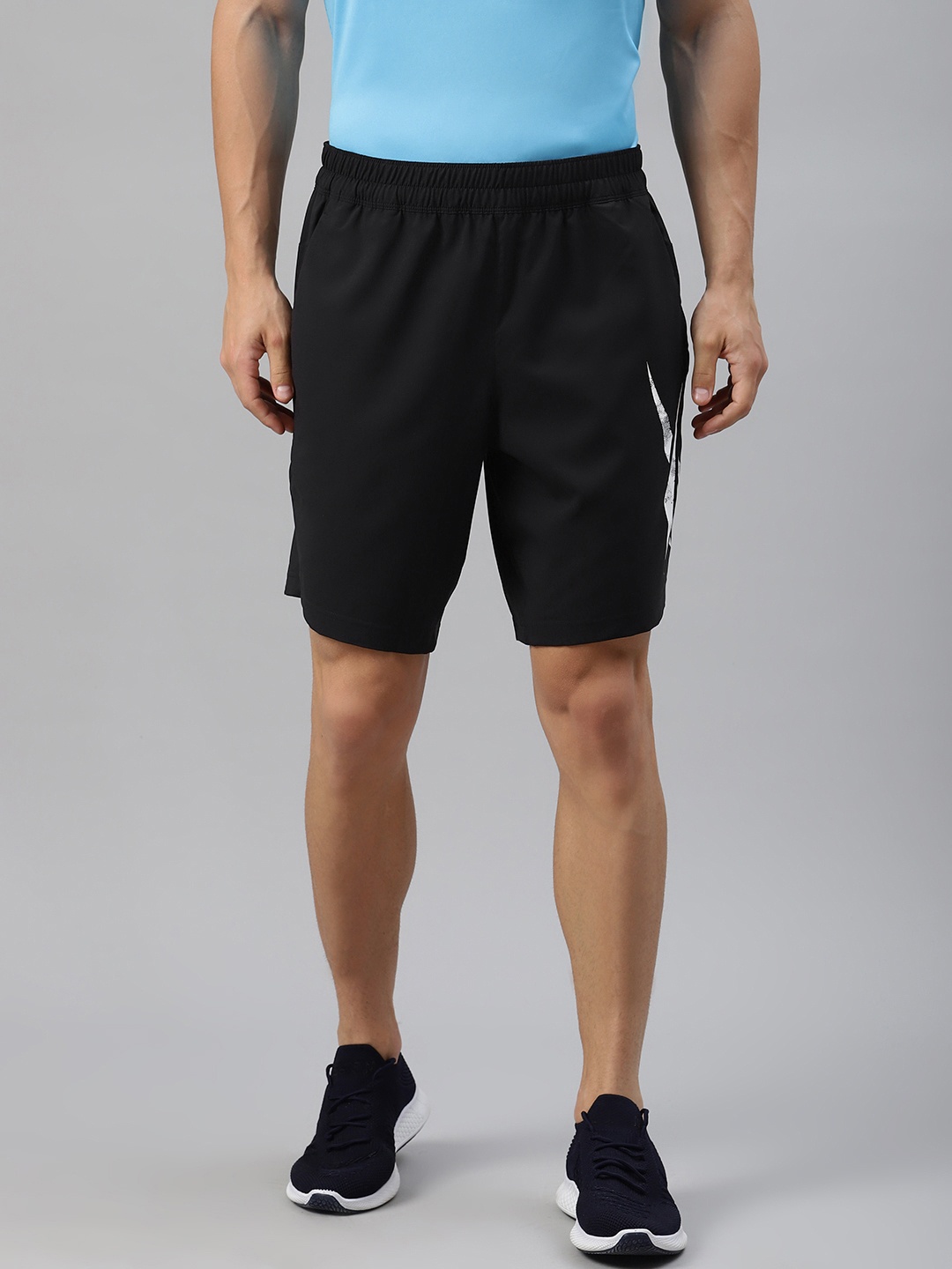 

Reebok Men Black Training Workout Ready Graphic Print Regular Fit Sports Shorts
