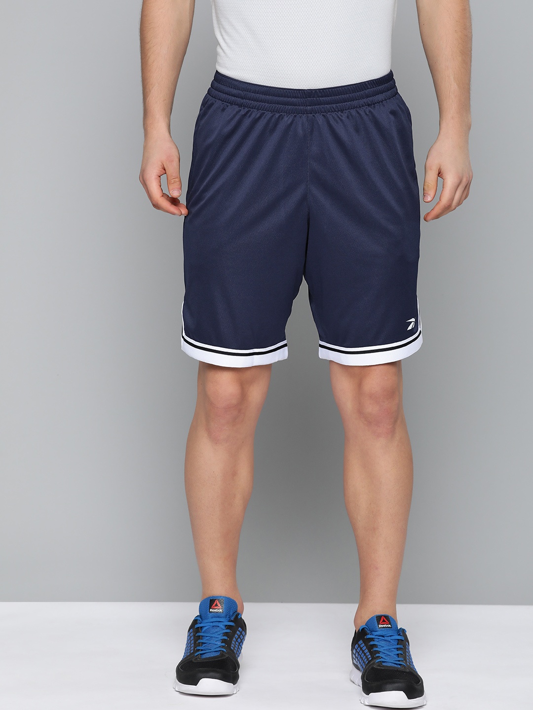 

Reebok Men Navy Blue Regular Fit Training Workout Ready Mesh Shorts