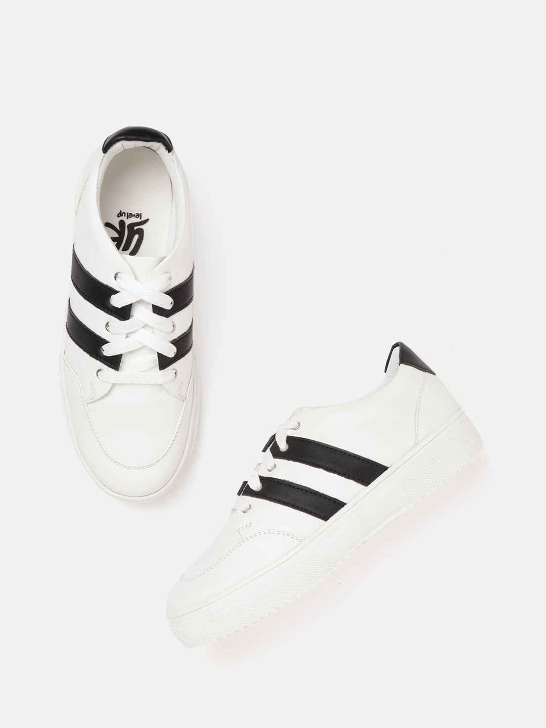 

YK Kids White & Black Striped Detail Sneakers