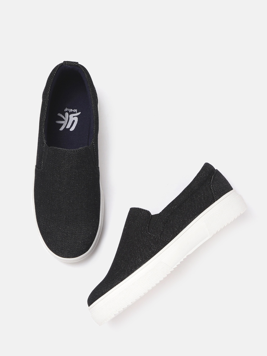 

Yk Boys Charcoal Grey Solid Slip-On Sneakers