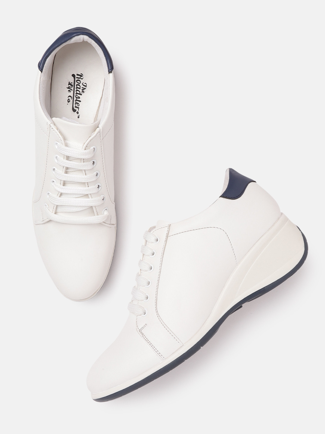 

The Roadster Lifestyle Co Women White Solid Sneaker Wedges