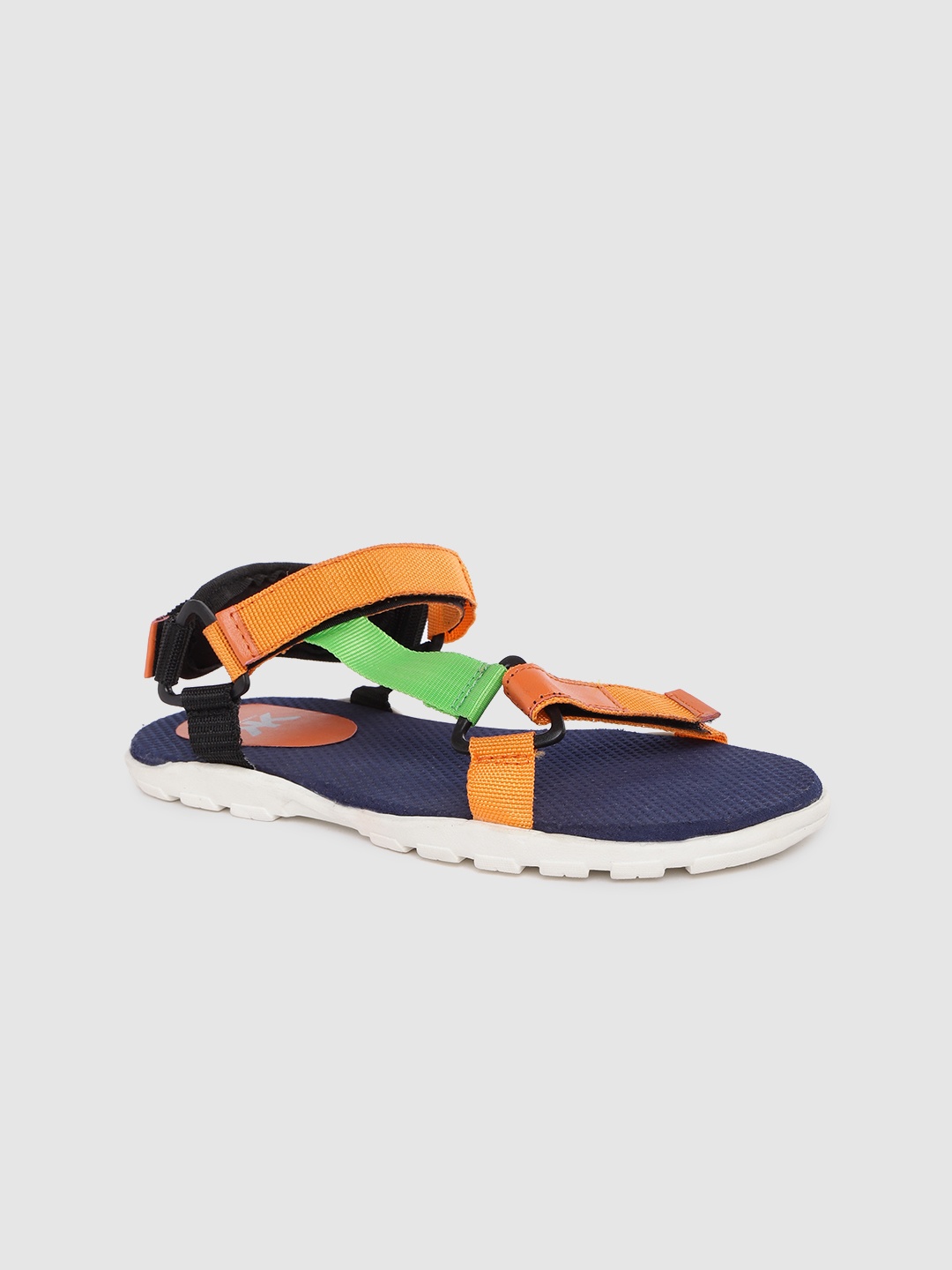 

Kook N Keech Women Orange & Green Colourblocked Sports Sandals