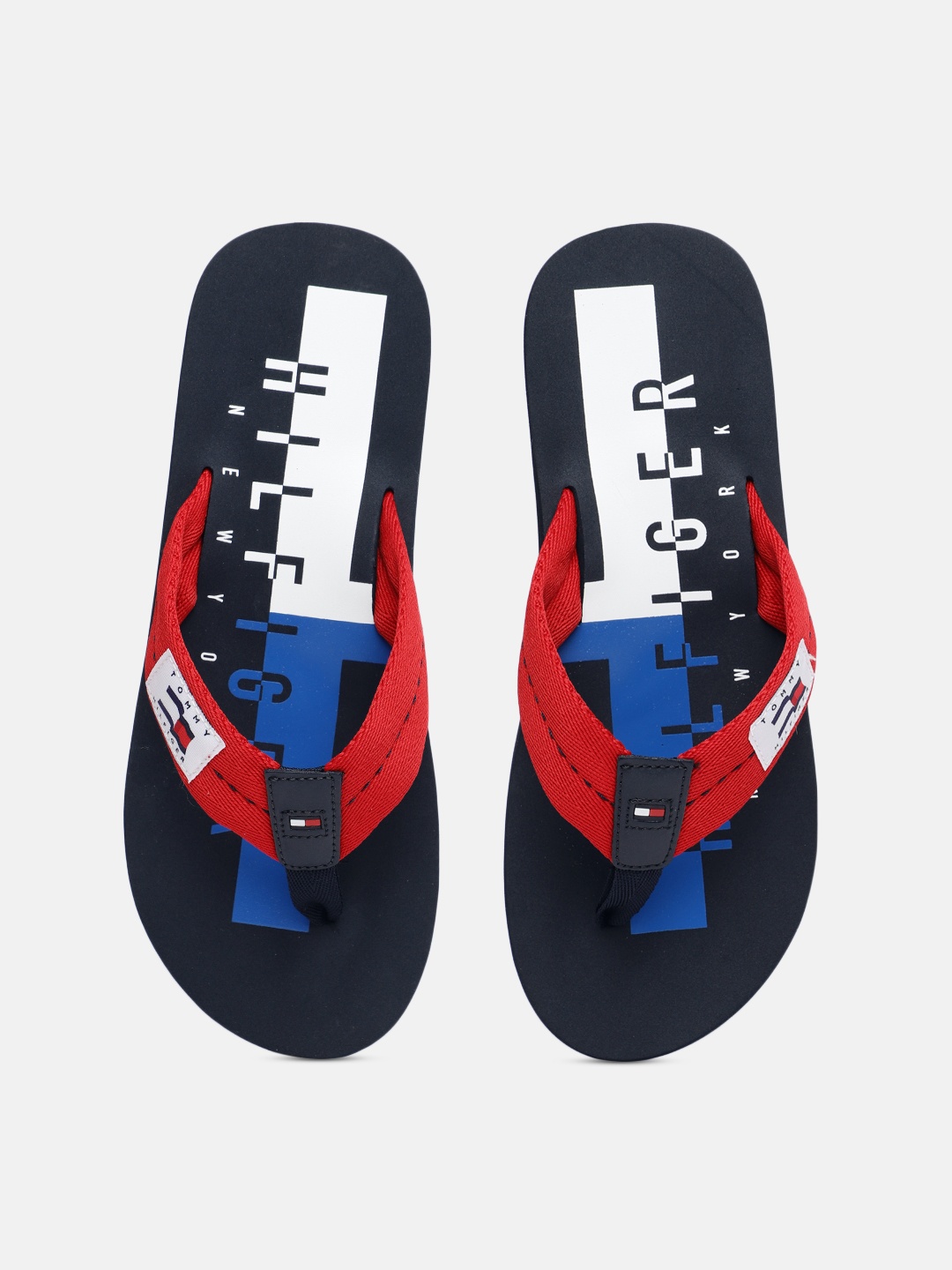 

Tommy Hilfiger Men Red & Blue Printed Thong Flip-Flops