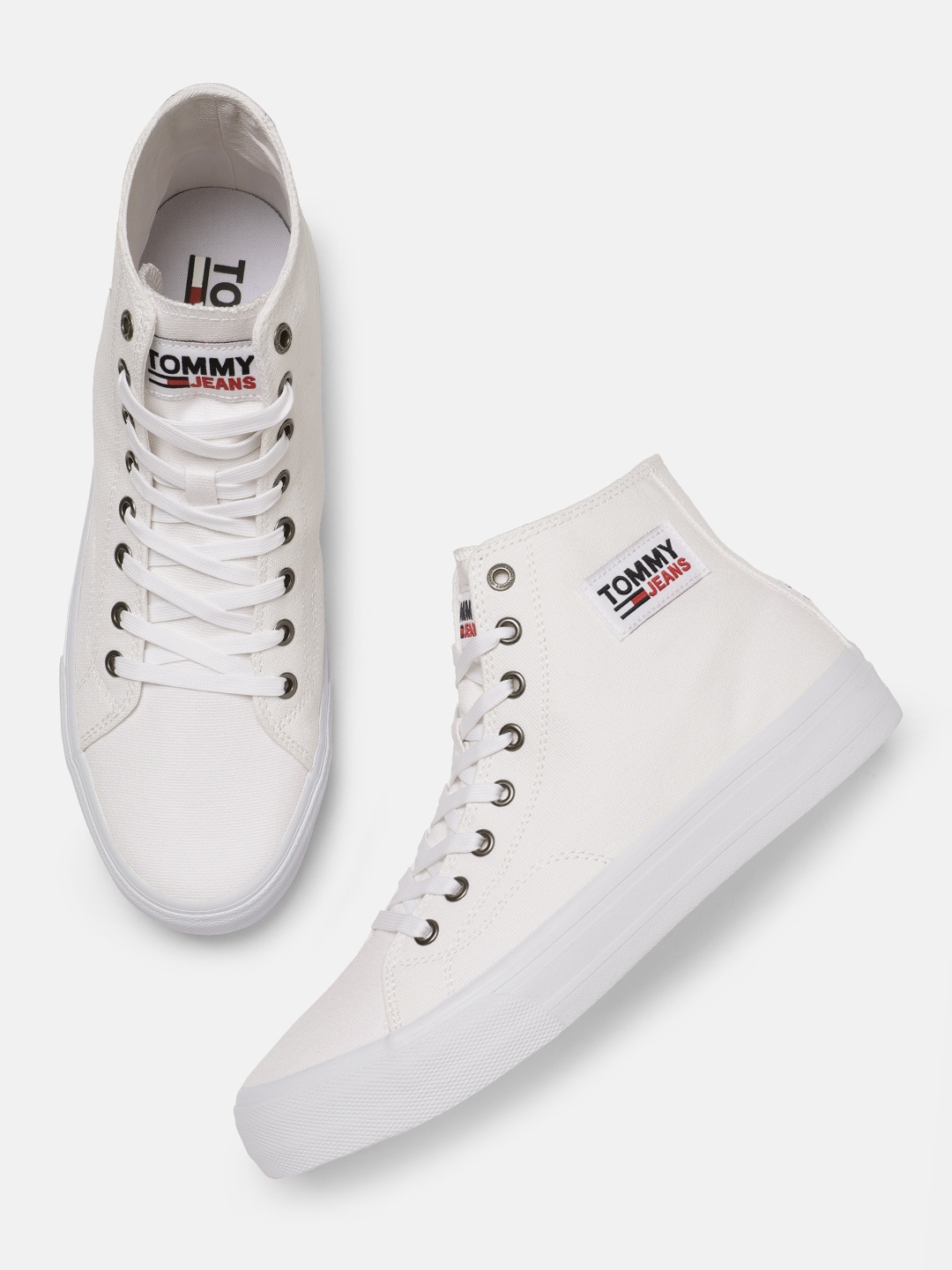 

Tommy Hilfiger Men White MID CUT LONG Sneakers