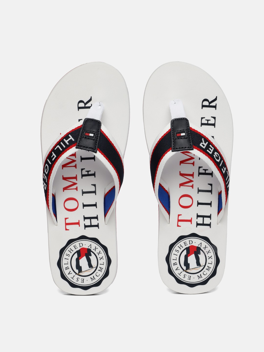 

Tommy Hilfiger Men White Printed Thong Flip-Flops