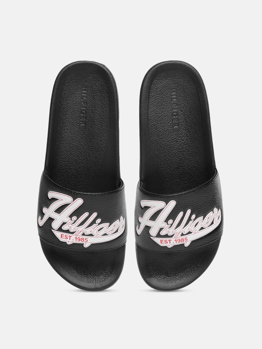 

Tommy Hilfiger Men Black & White Printed Sliders