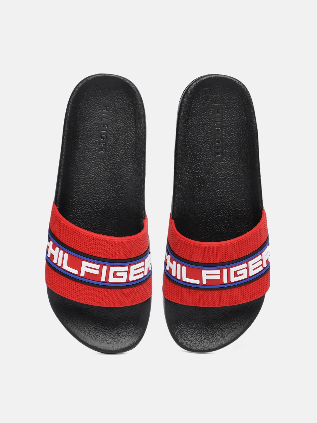 

Tommy Hilfiger Men Red Printed Sliders