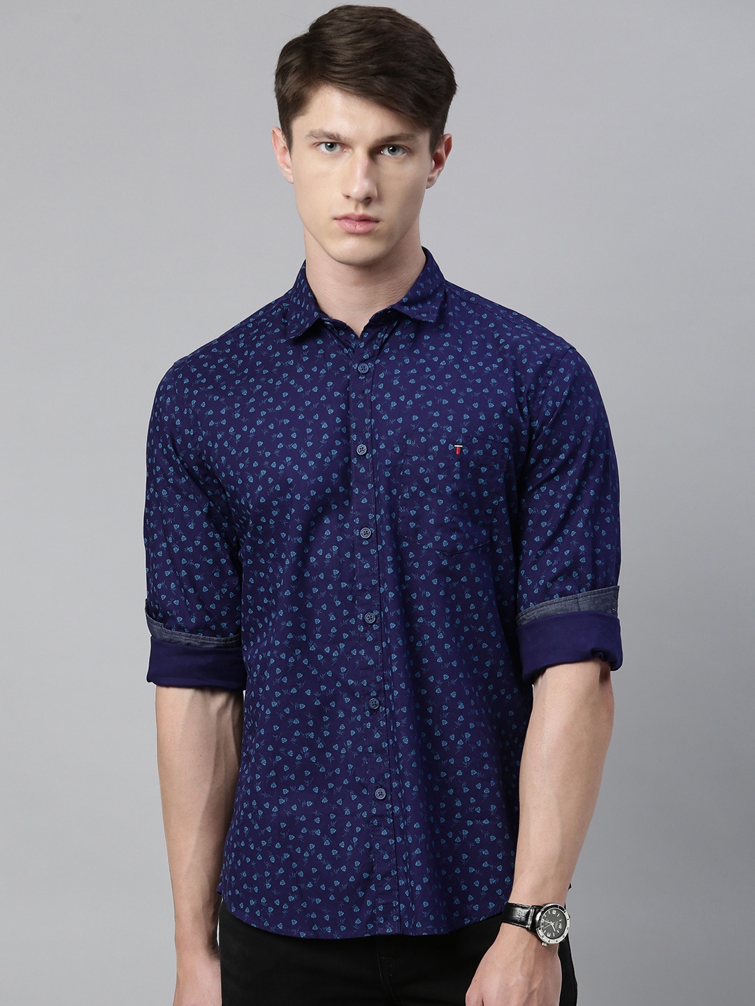 

Louis Philippe Jeans Men Blue Slim Fit Printed Casual Shirt