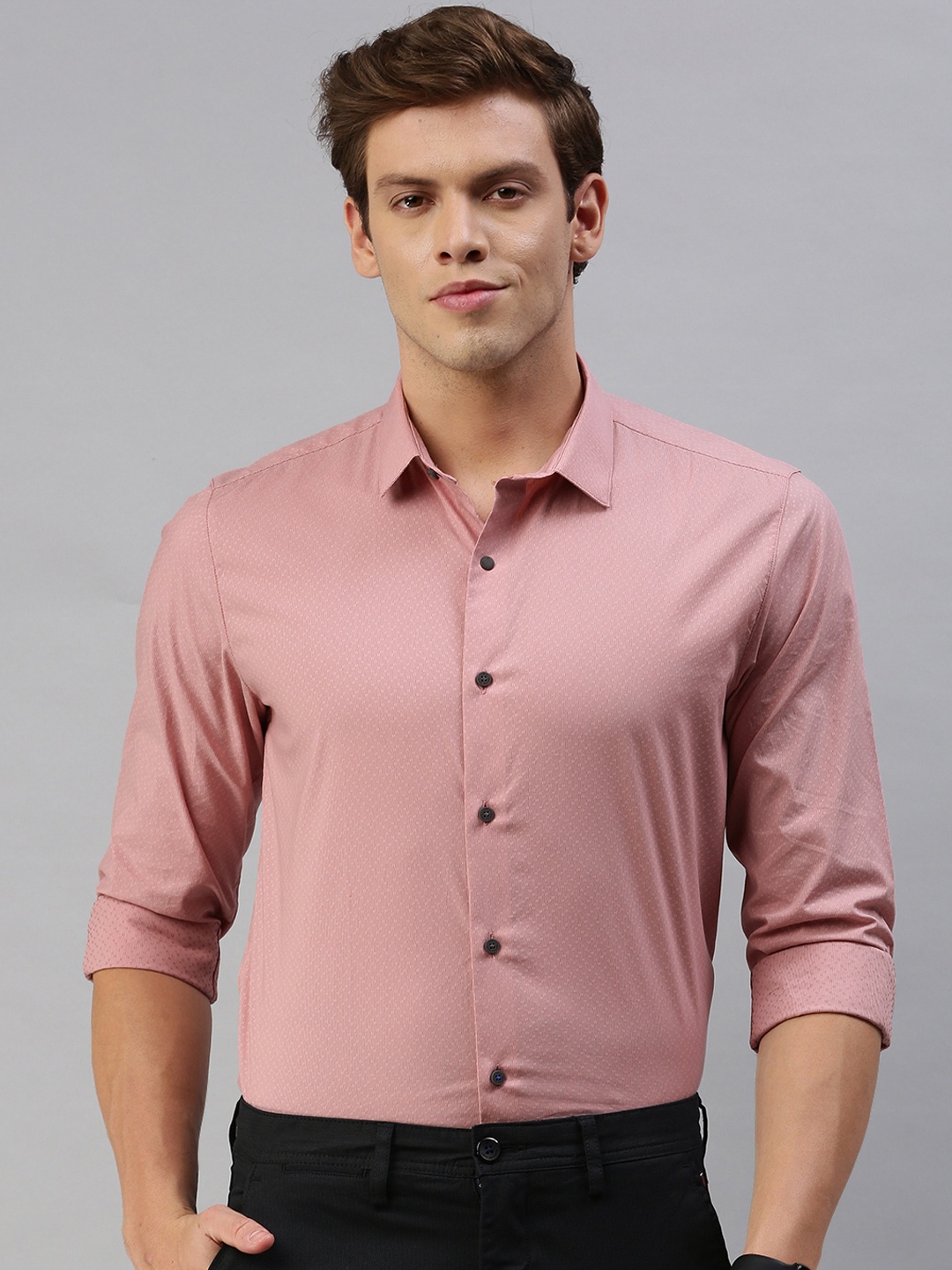 

Louis Philippe Sport Men Pink Slim Fit Printed Formal Shirt