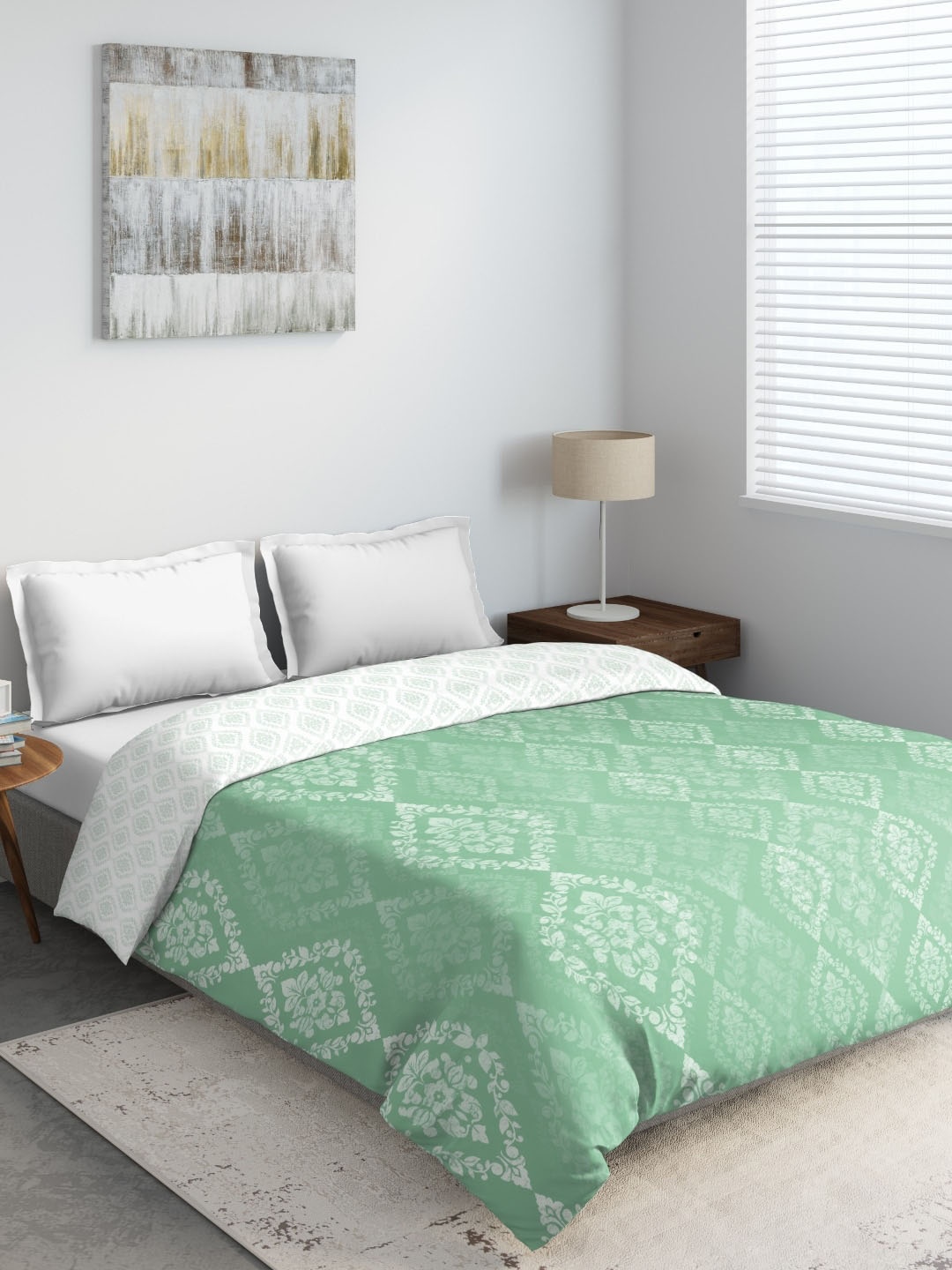 

DDecor Green & White Ethnic Motifs Mild Winter 210 GSM Double Bed Comforter
