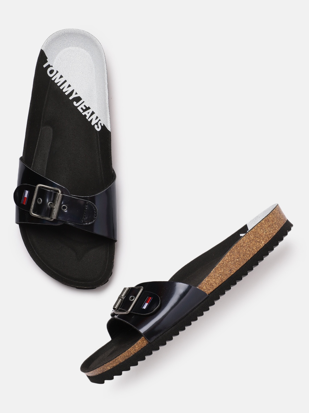 

Tommy Hilfiger Women Black Printed Open Toe Flats