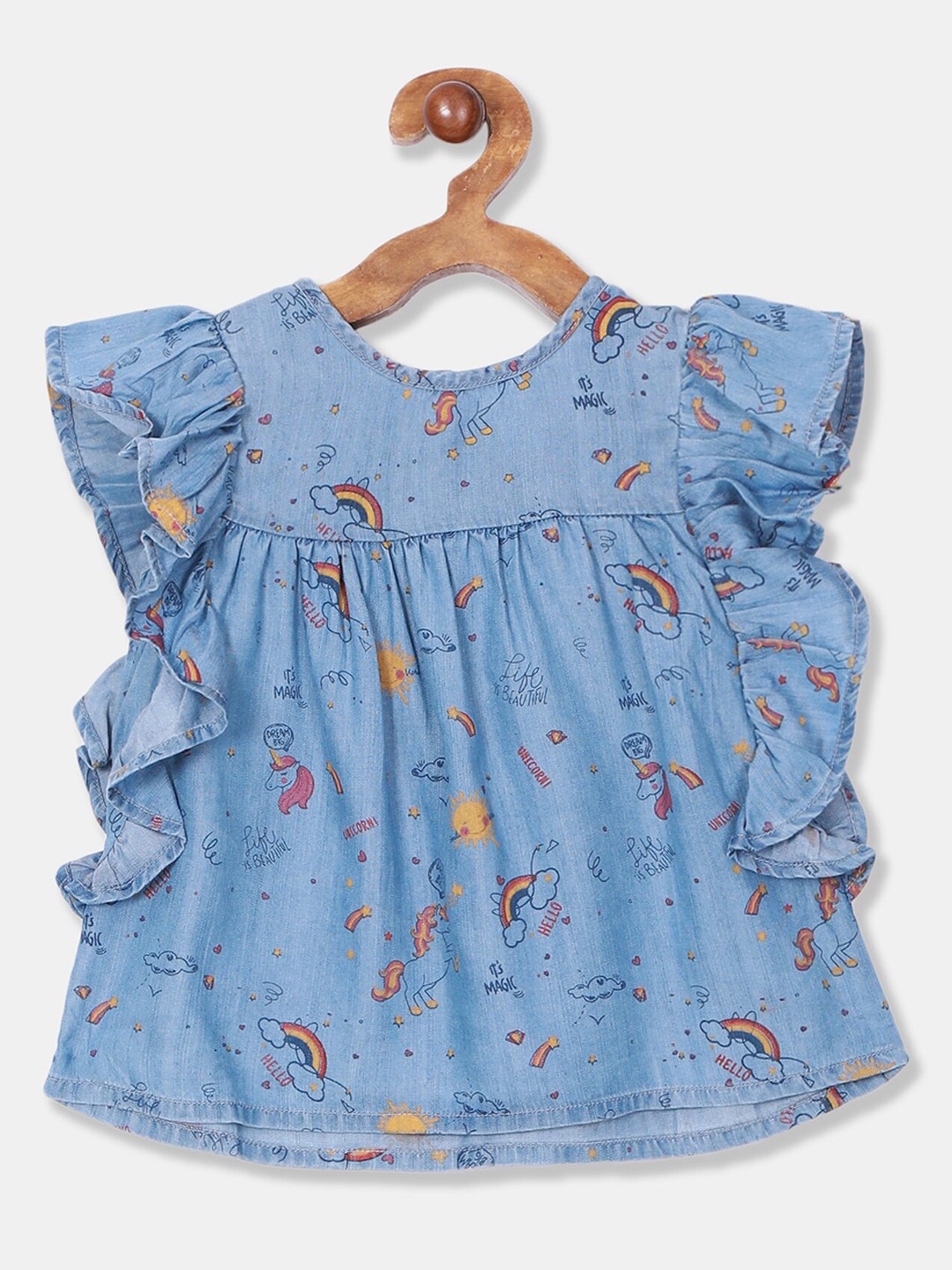 

Cherokee Girls Blue Printed Top