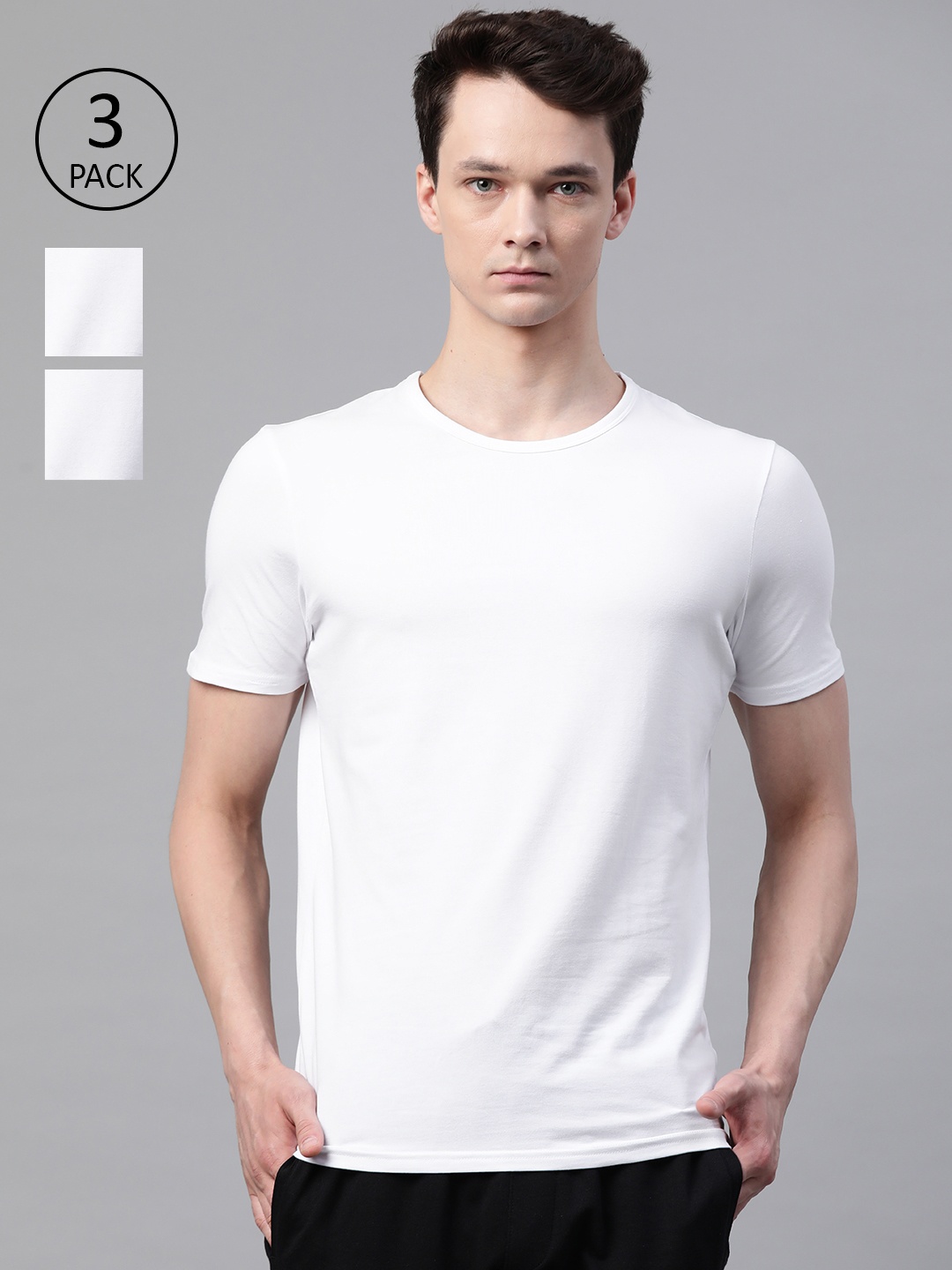 

Marks & Spencer Men Pack of 3 Solid Undershirt Innerwear Vests, White