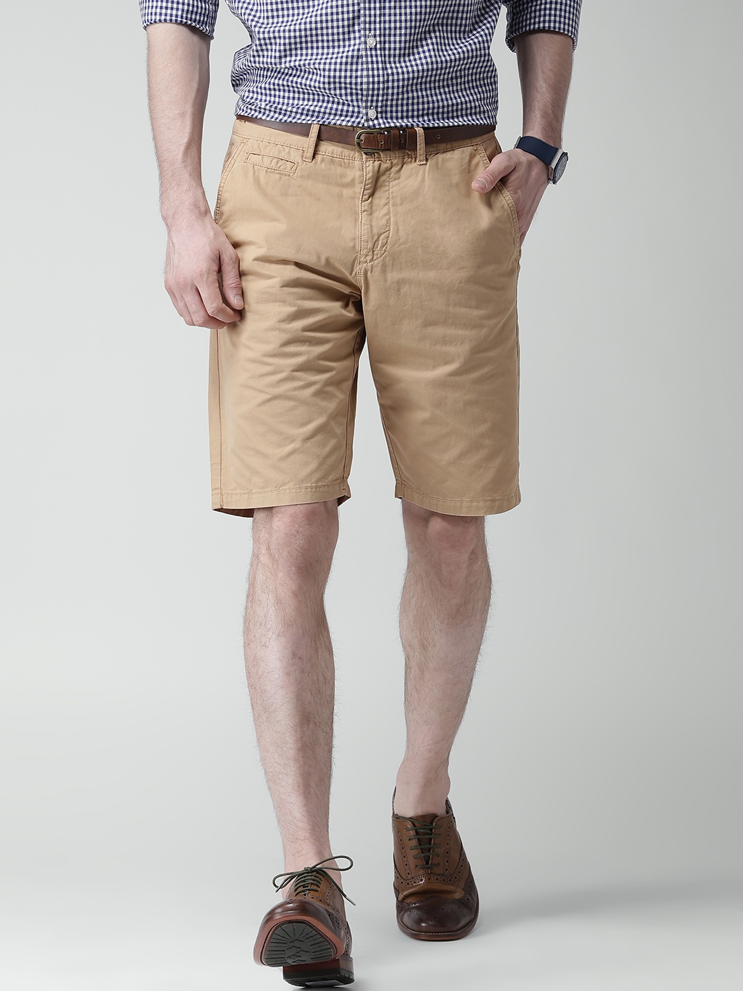 

Celio Camel Brown Chino Shorts with Belt