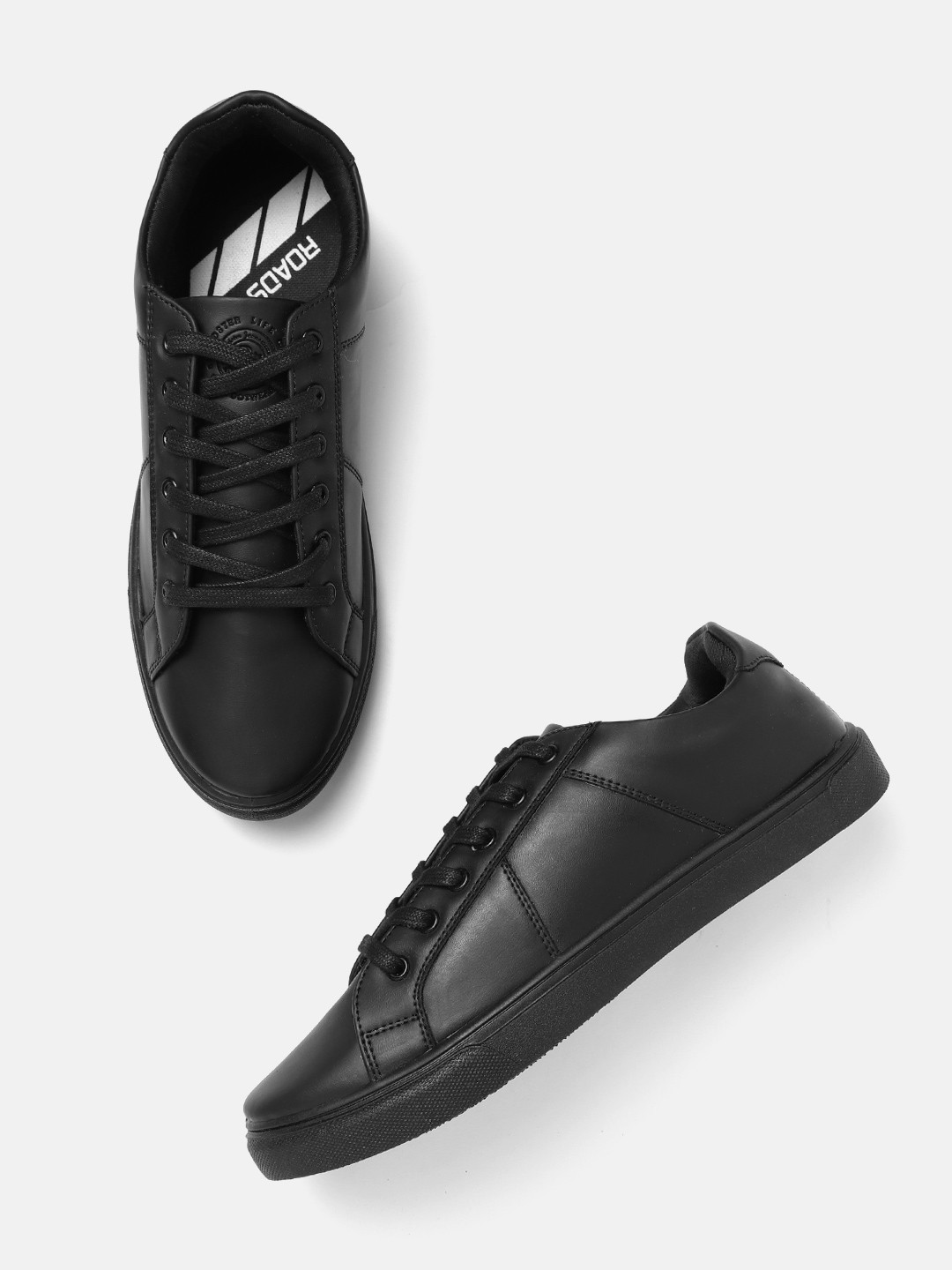 

The Roadster Lifestyle Co Men Black Solid Sneakers