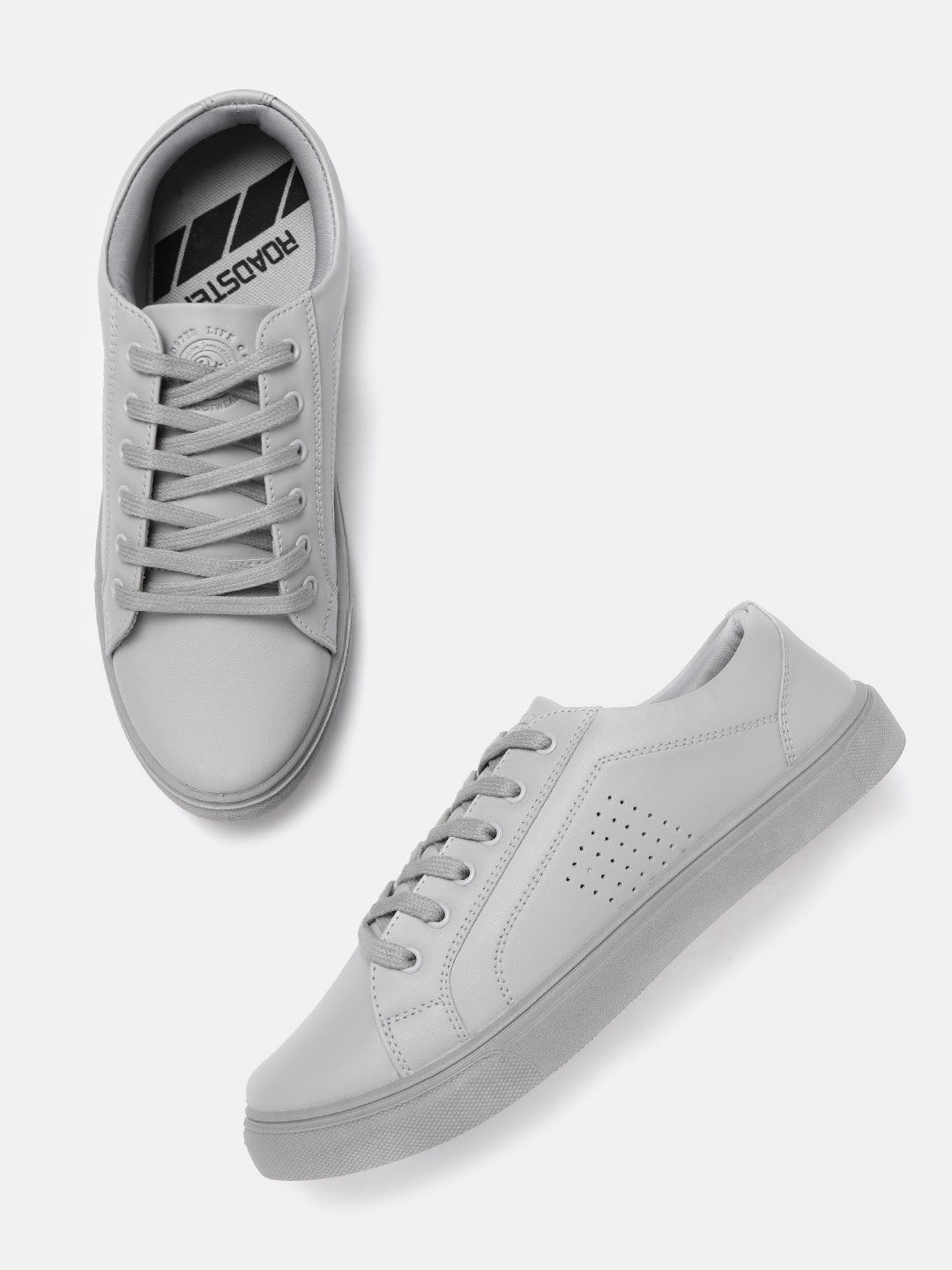 

The Roadster Lifestyle Co Men Grey Solid Sneakers