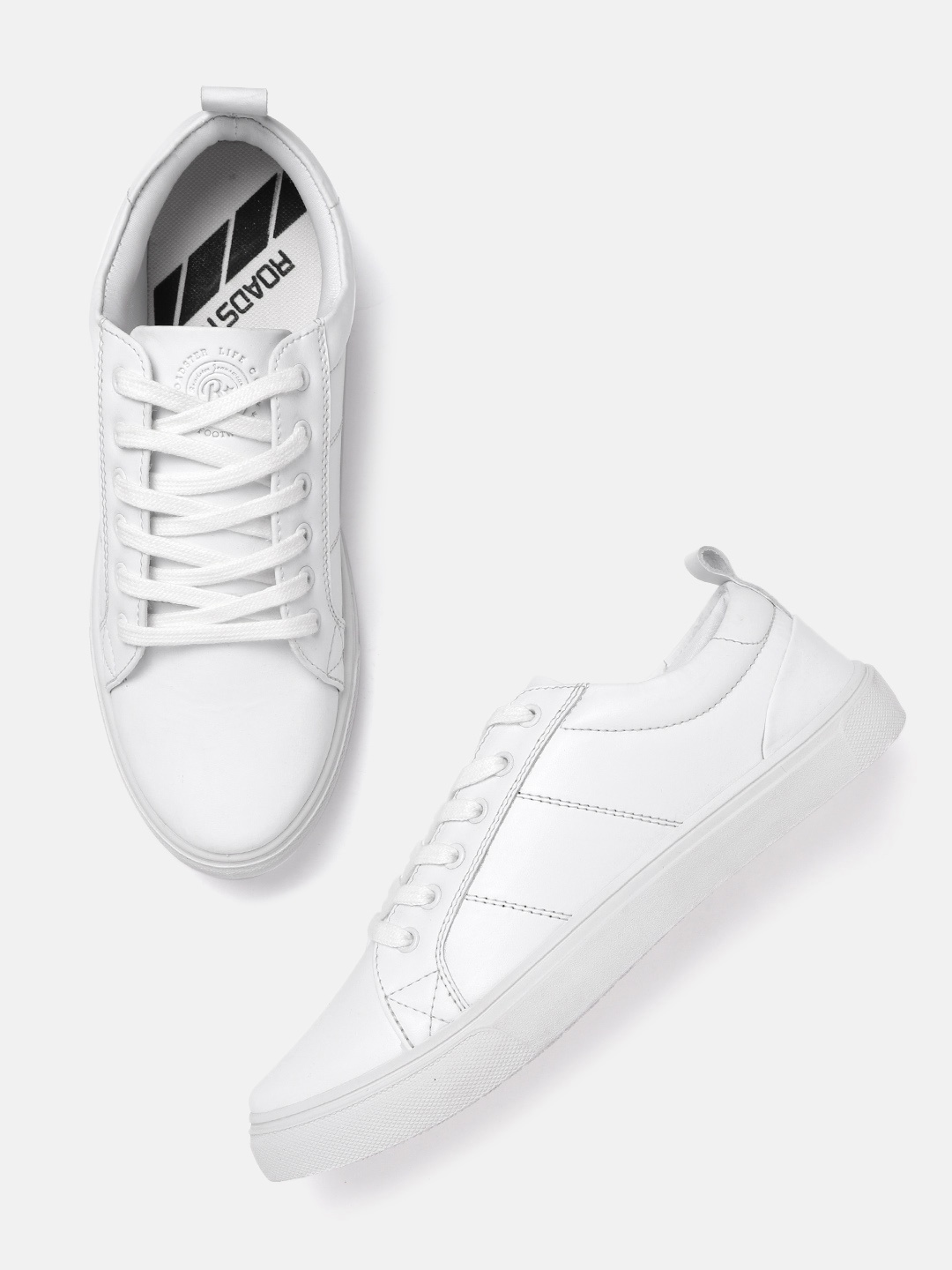 

The Roadster Lifestyle Co Men White Solid Sneakers