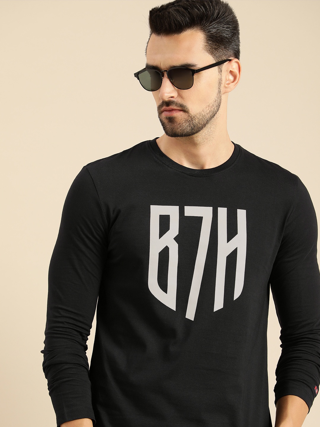 

Being Human Men Black Typography Printed Pure Cotton T-shirt