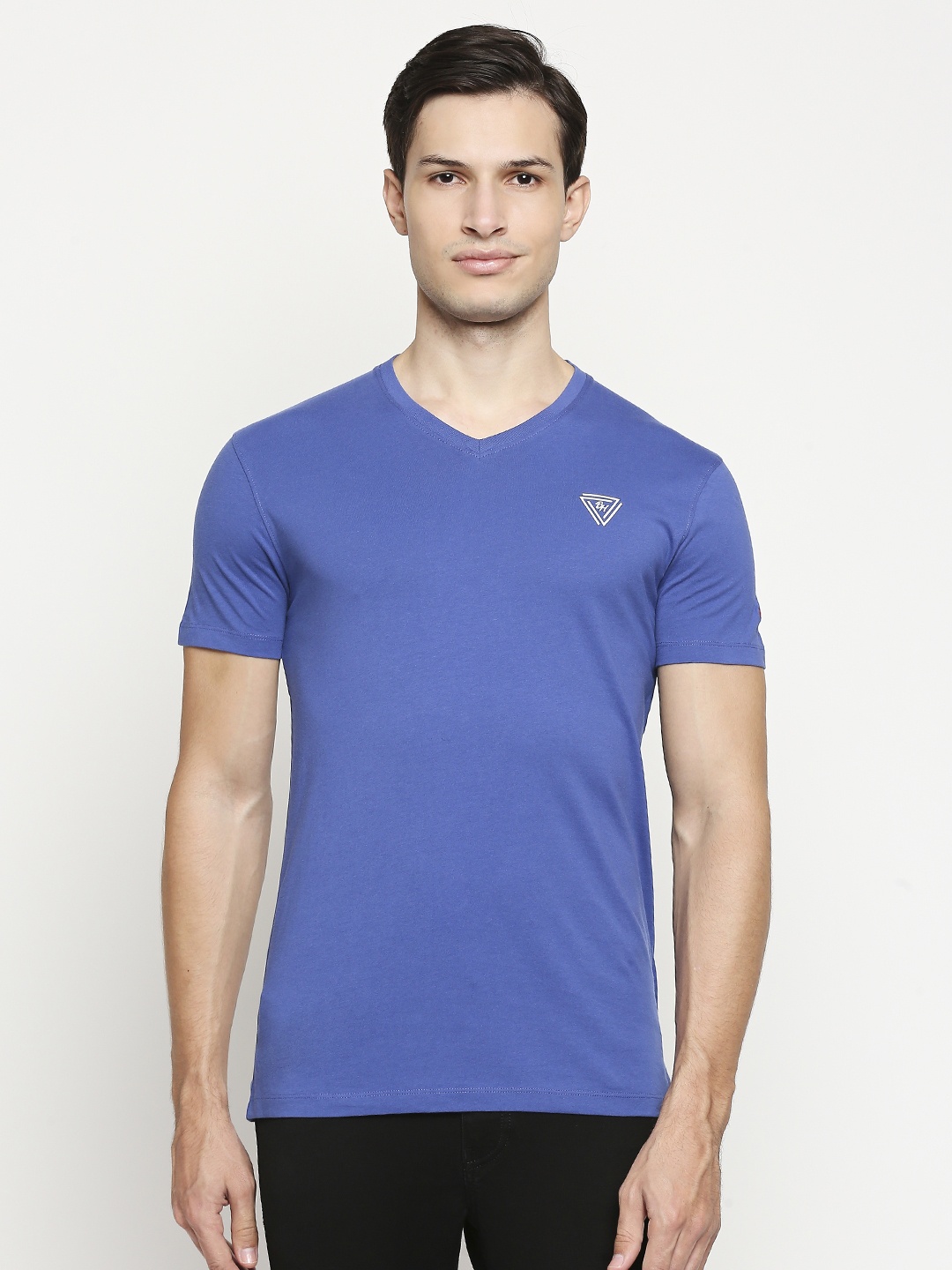 

Being Human Men Blue Solid Pure Cotton T-shirt