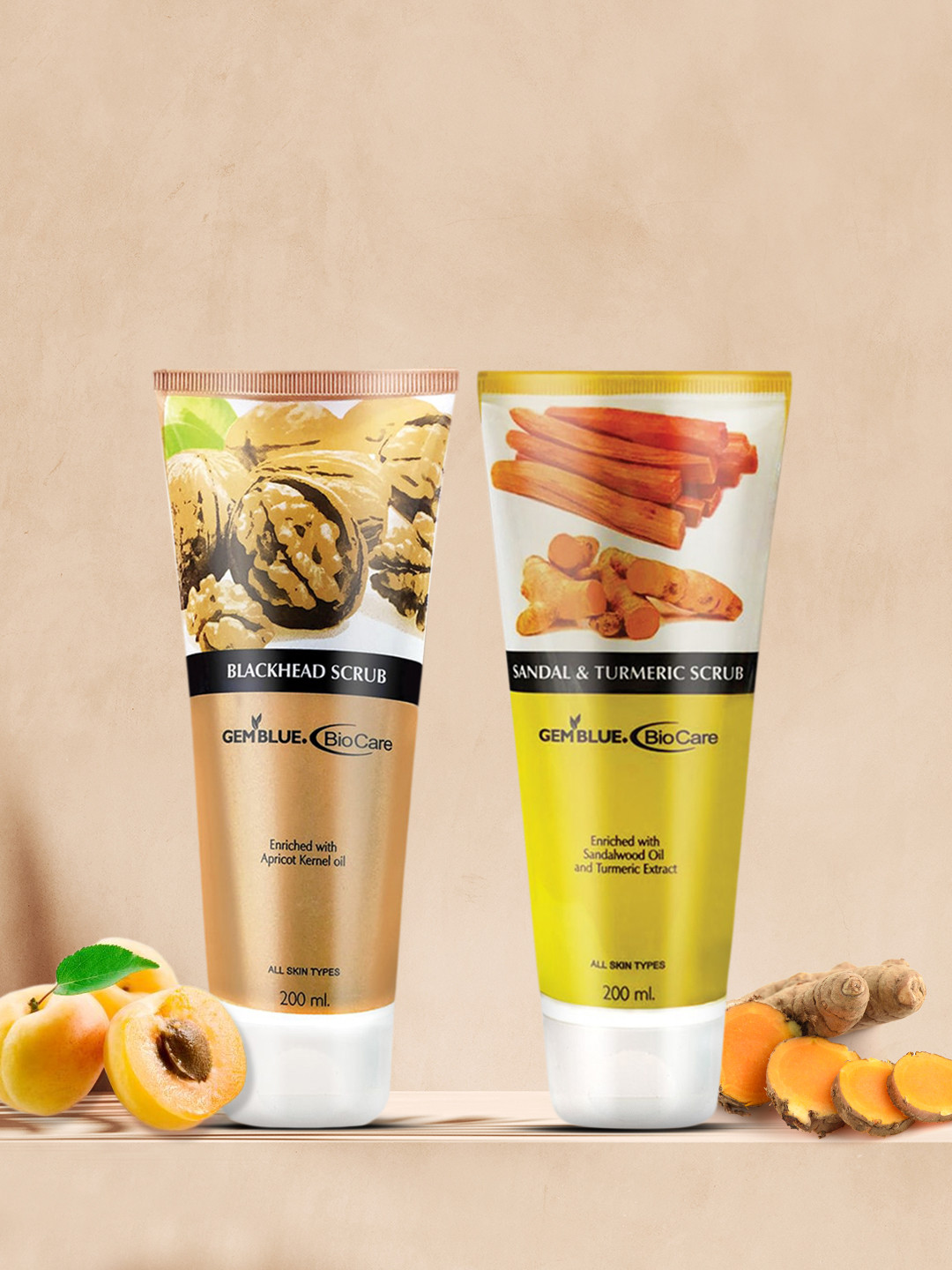 

GEMBLUE BioCare Set of Blackhead Scrub & Sandal-Turmeric Face Scrub, White