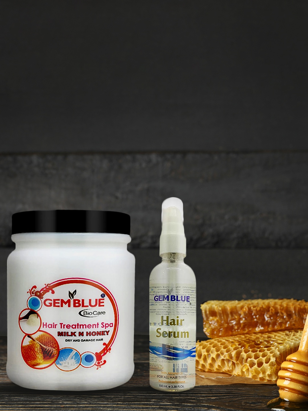 

GEMBLUE BioCare Set of 2 Serum & Milk-Honey Hair Treatment Spa, White
