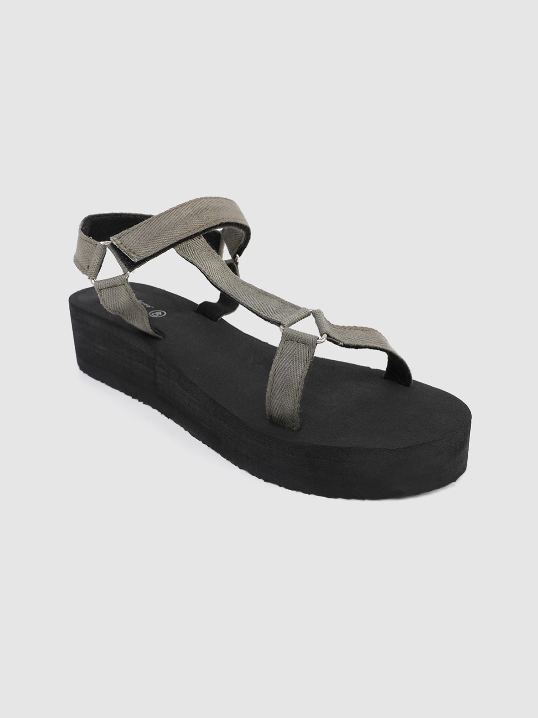 

The Roadster Lifestyle Co Women Olive Green Solid Flatforms