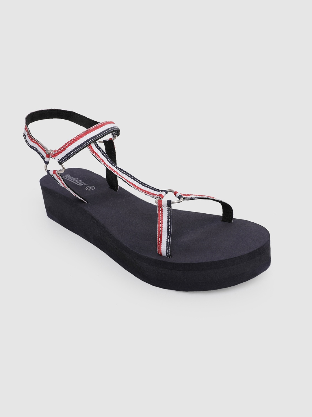 

The Roadster Lifestyle Co Women Multicoloured Striped Flatforms, Multi
