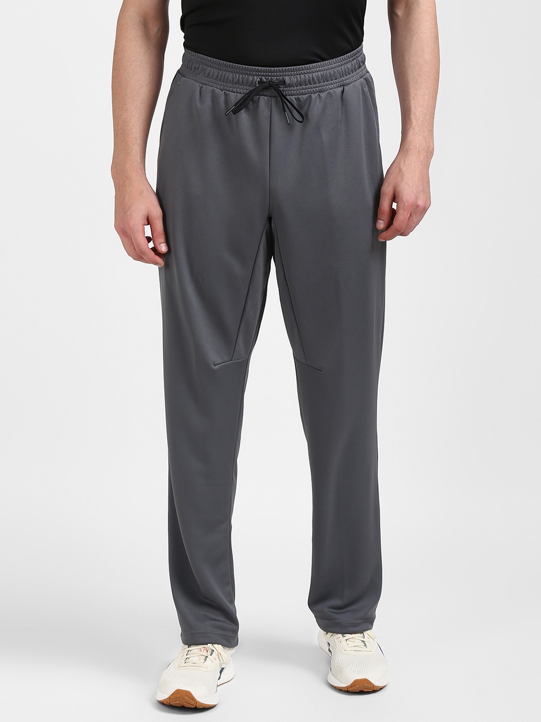 

Reebok Men Grey Solid Slim Fit Track Pants