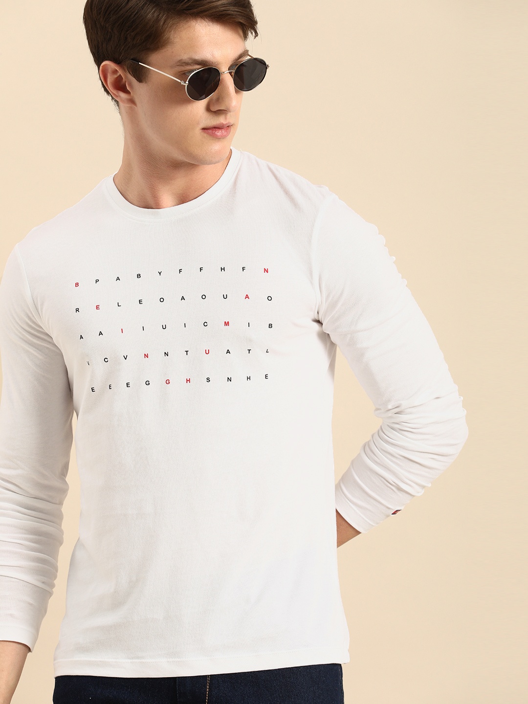 

Being Human Clothing Men White Printed Round Neck Pure Cotton T-shirt