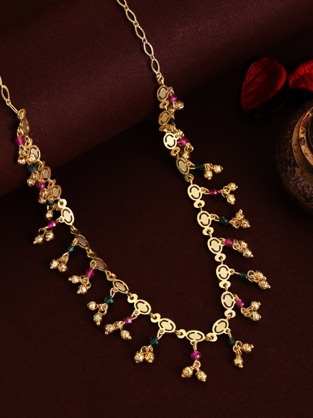 

Rubans Gold-Toned & Red Brass Gold-Plated Handcrafted Chain