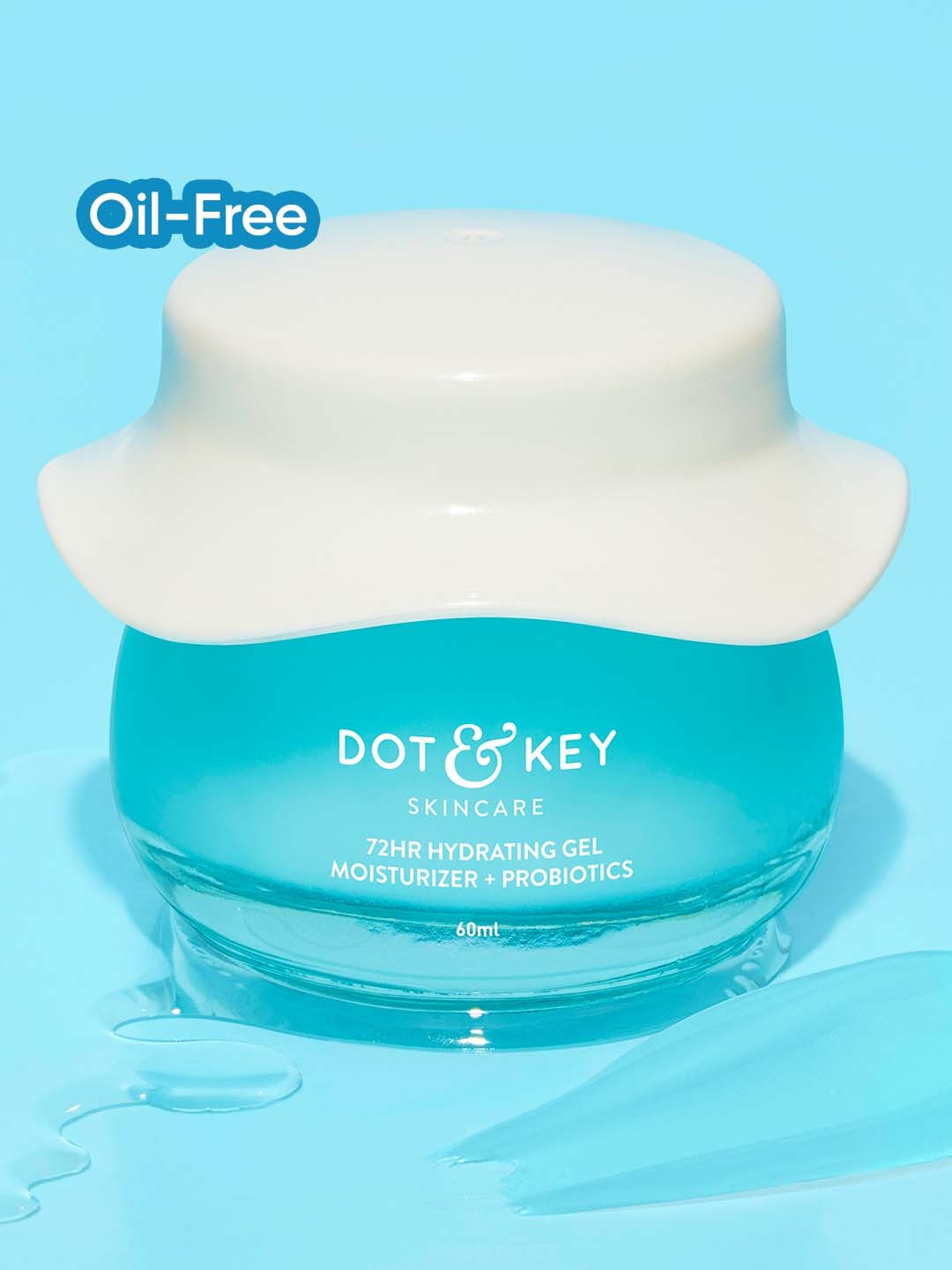 

DOT & KEY 72Hr Hydrating Probiotics Oil-Free Gel Moisturizer with Hyaluronic Acid - 60ml, Blue