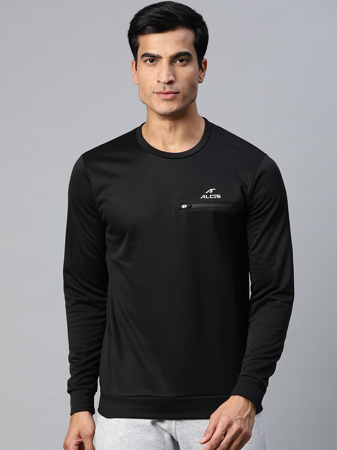 

Alcis Men Black Back Printed Sweatshirt