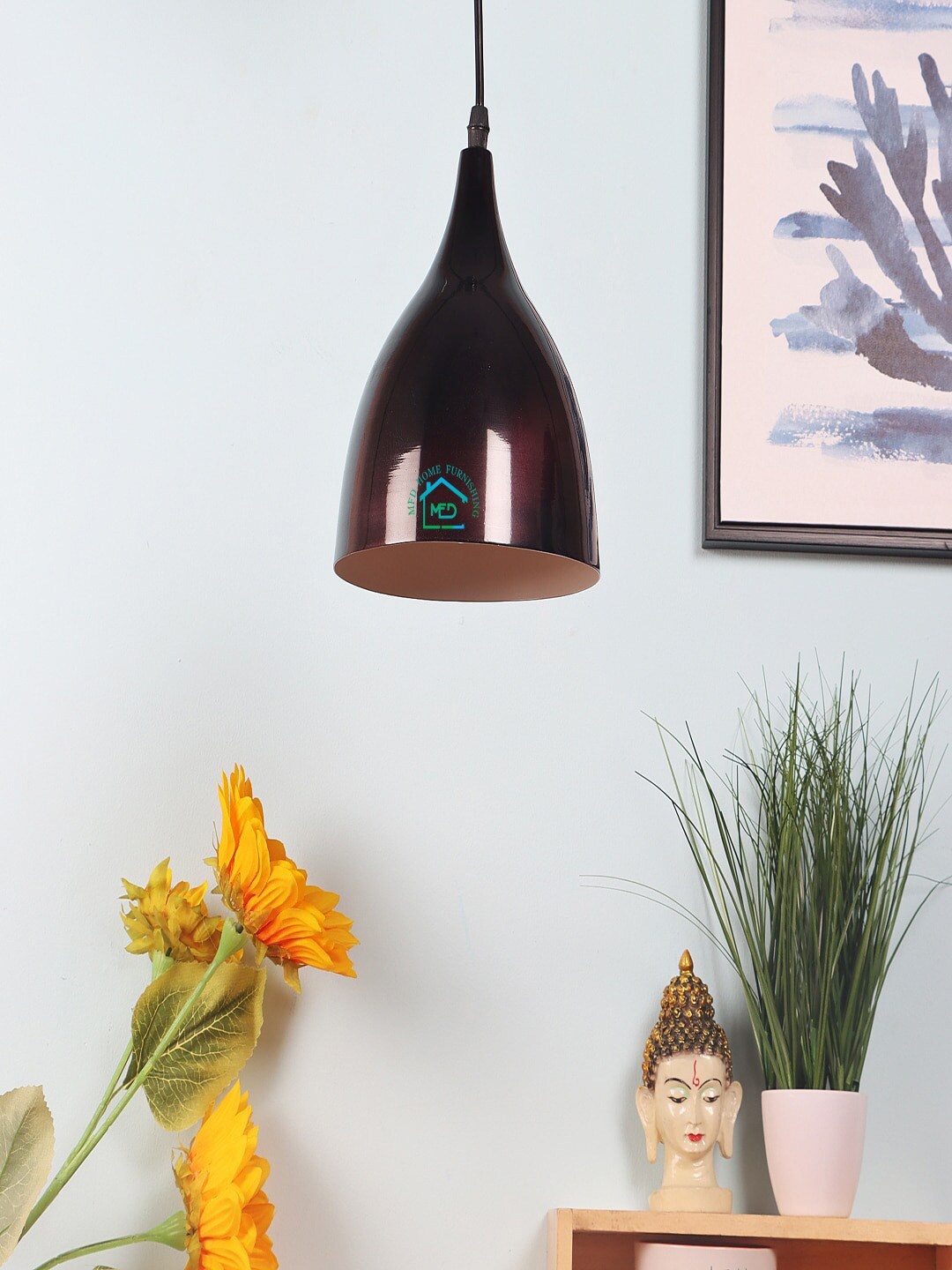 

MFD HOME FURNISHING Black Solid Hanging Light