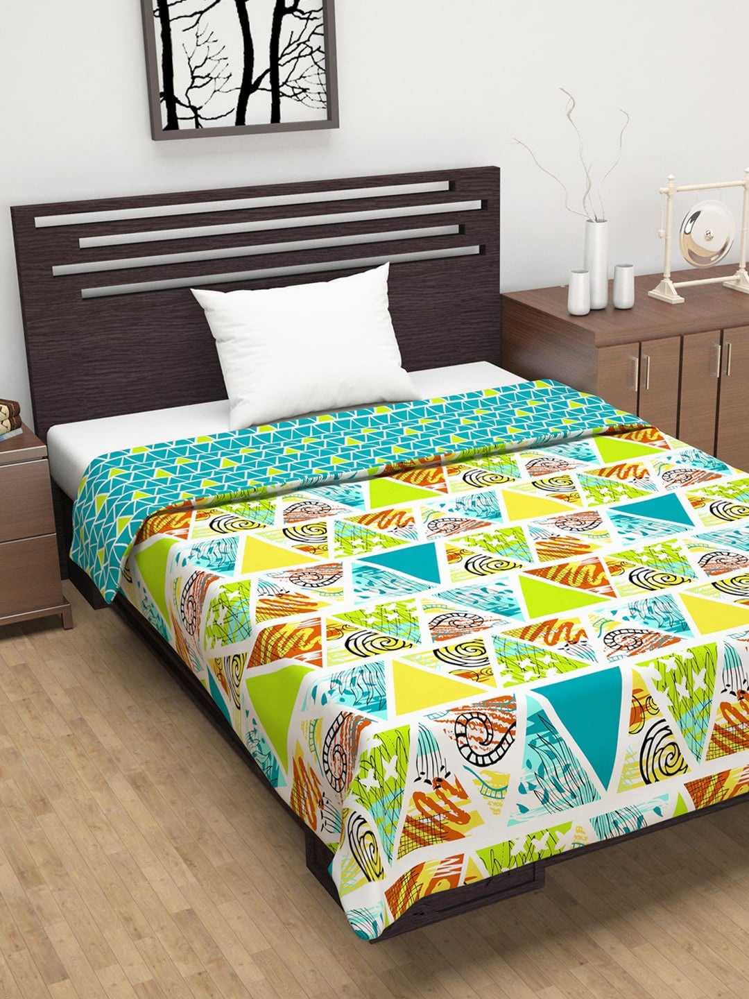 

Divine Casa Multicoloured Geometric Mild Winter 120 GSM Single Bed Dohar, Multi