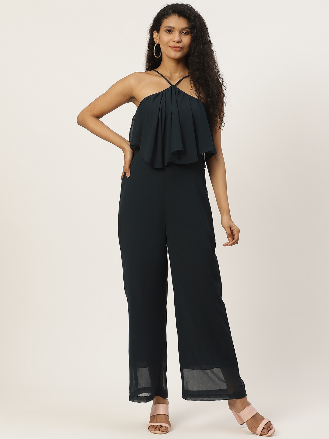 

Trend Arrest Women Green Solid Strappy Basic Jumpsuit