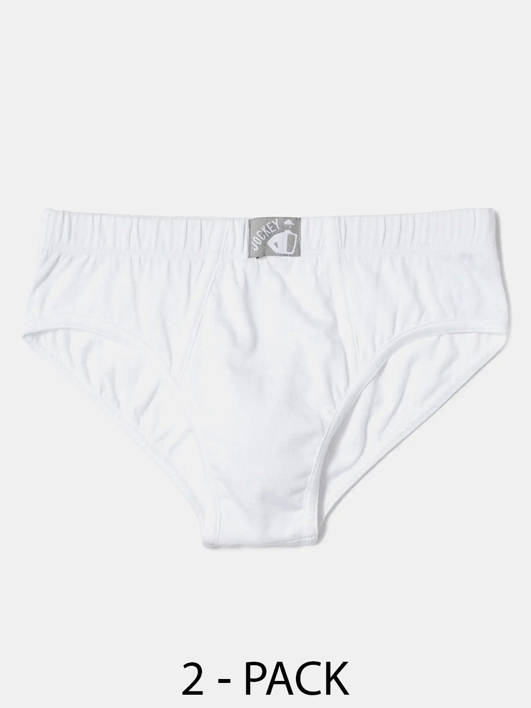 

Jockey Boys Pack Of 2 Solid Super Combed Cotton Brief - 3035, White