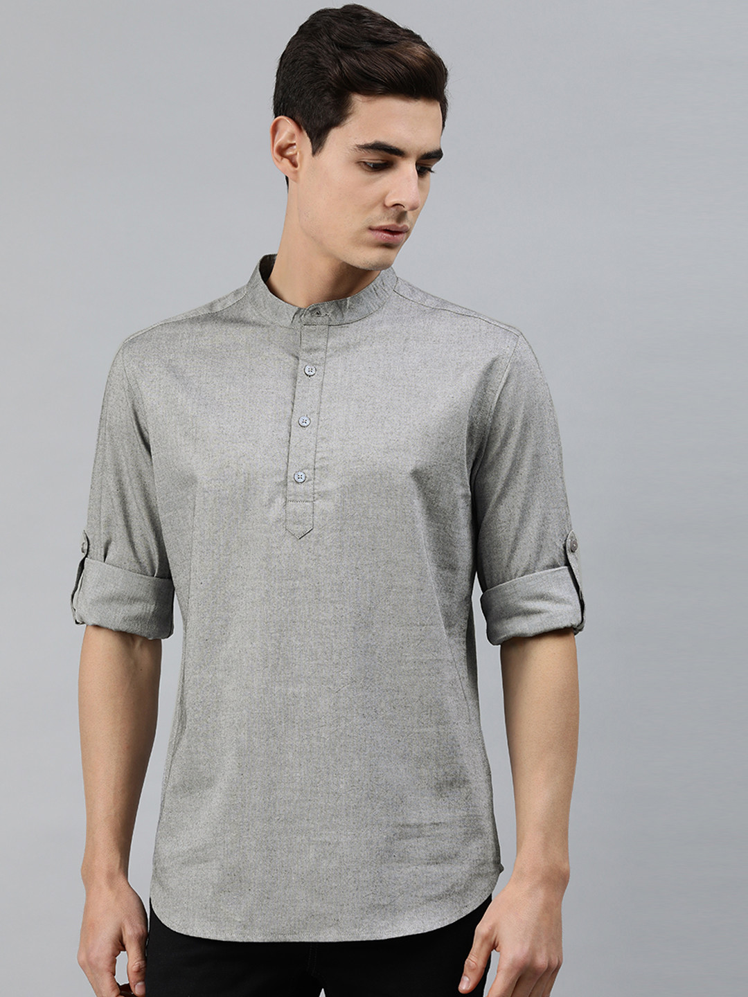 

MARCA Disati Men Charcoal Grey Slim Fit Solid Casual Shirt