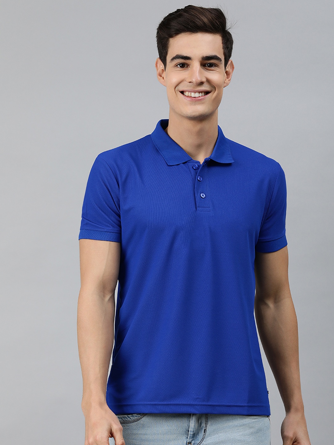 

MARCA Disati Men Blue Solid Polo Collar T-shirt