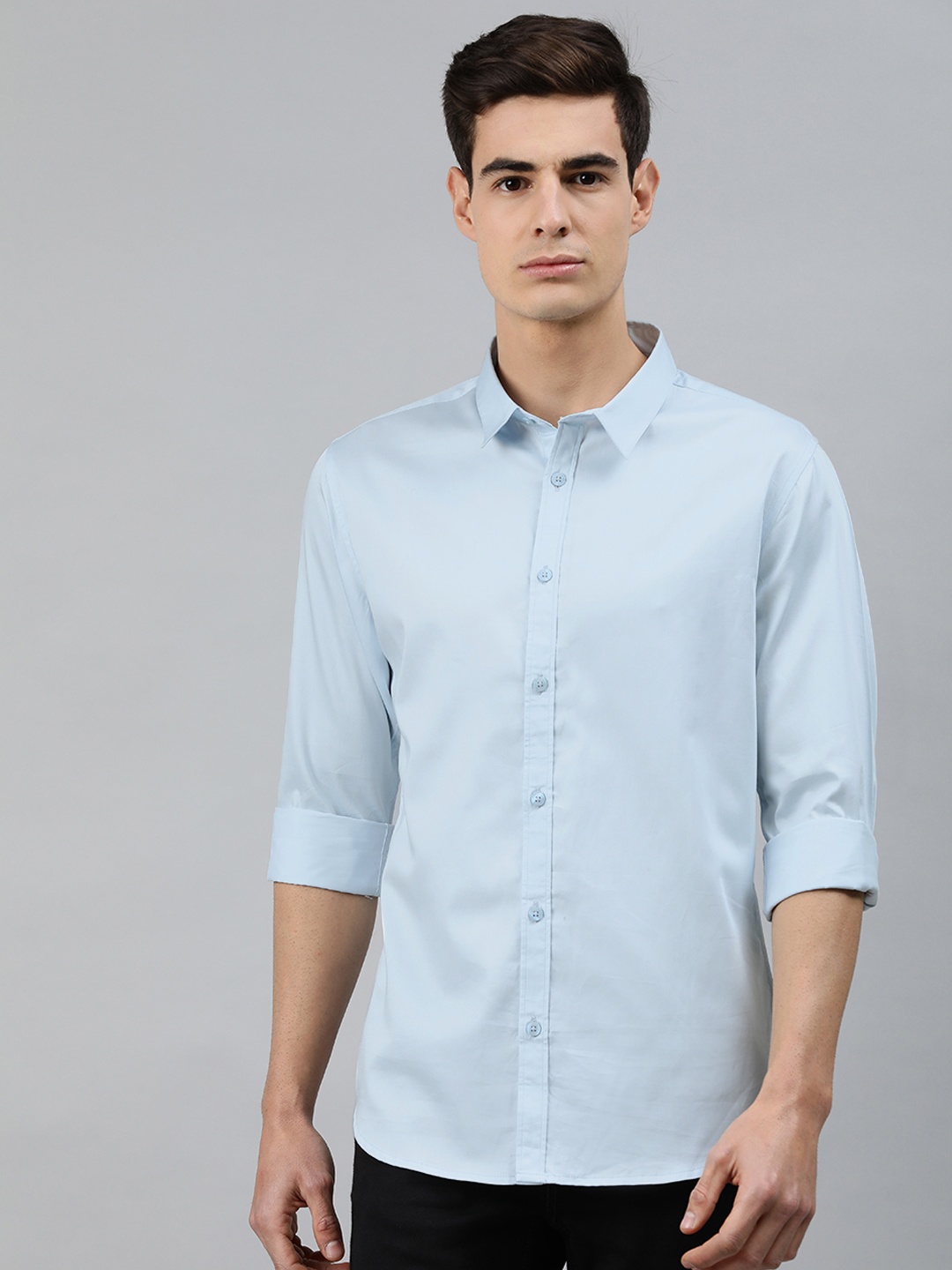 

MARCA Disati Men Blue Slim Fit Solid Casual Shirt