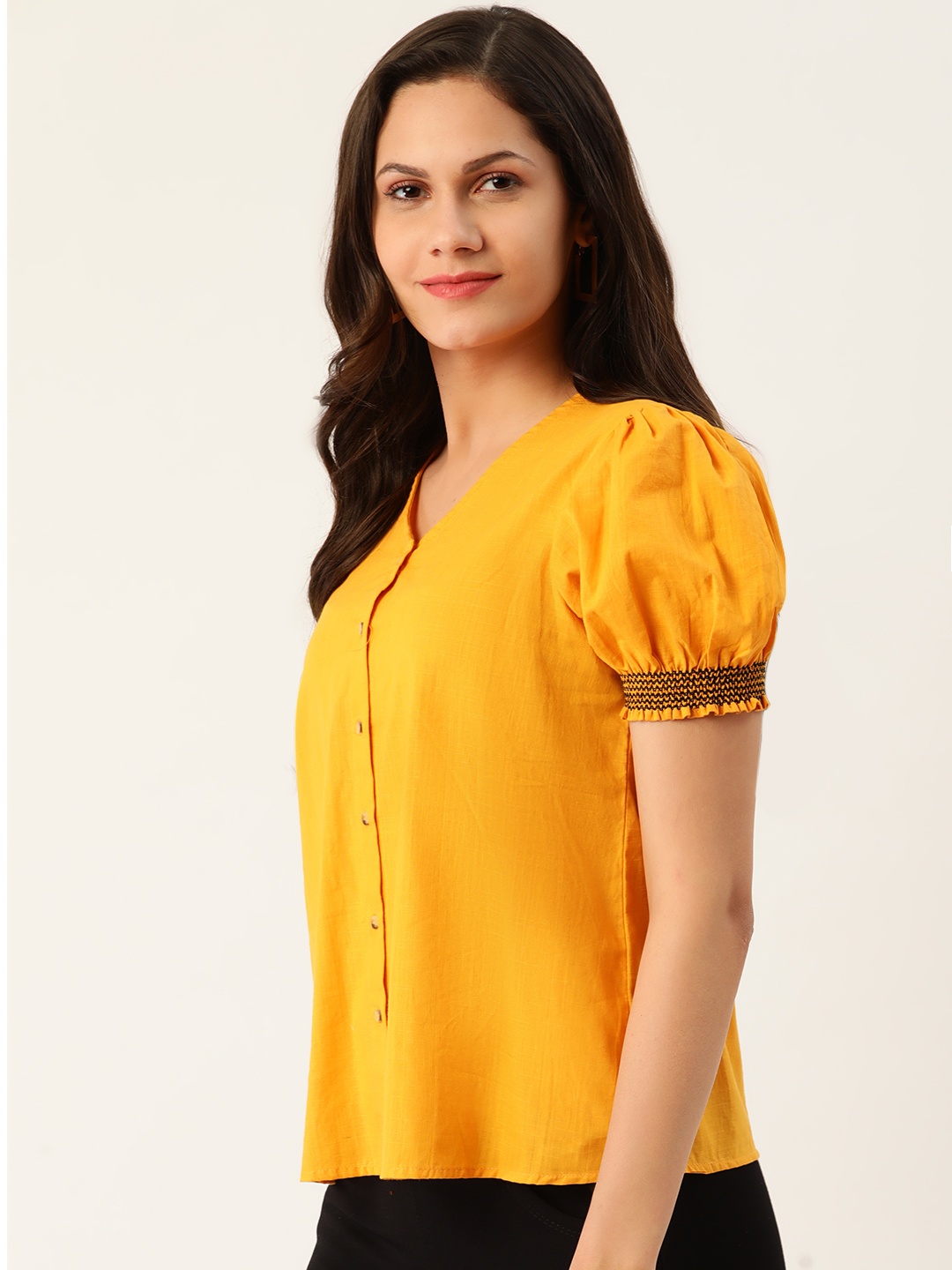 

Chemistry Mustard Yellow Cotton Regular Top